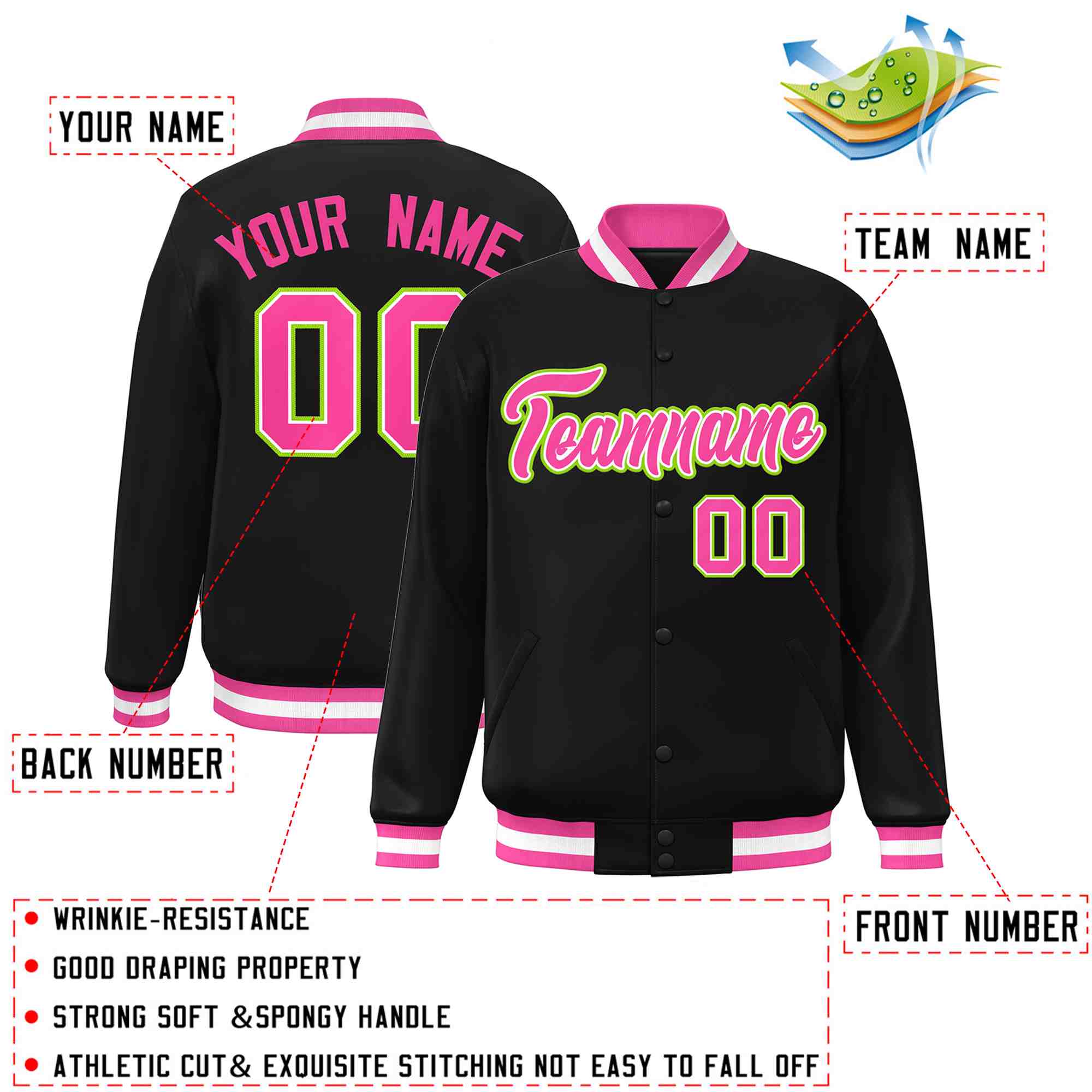 Custom White Black-Gray Classic Style Varsity Full-Snap Letterman Jacket | KXKSHOP
