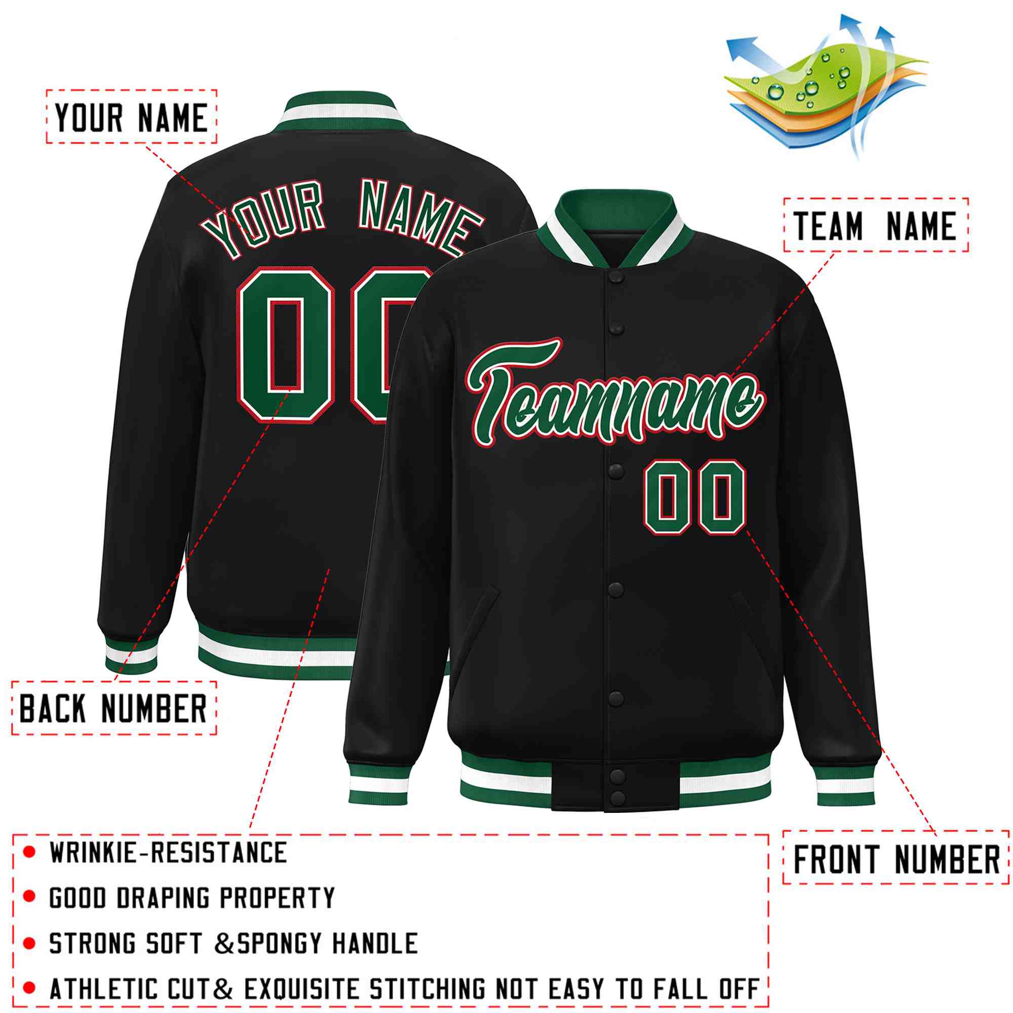 Custom White Black-Gray Classic Style Varsity Full-Snap Letterman Jacket | KXKSHOP