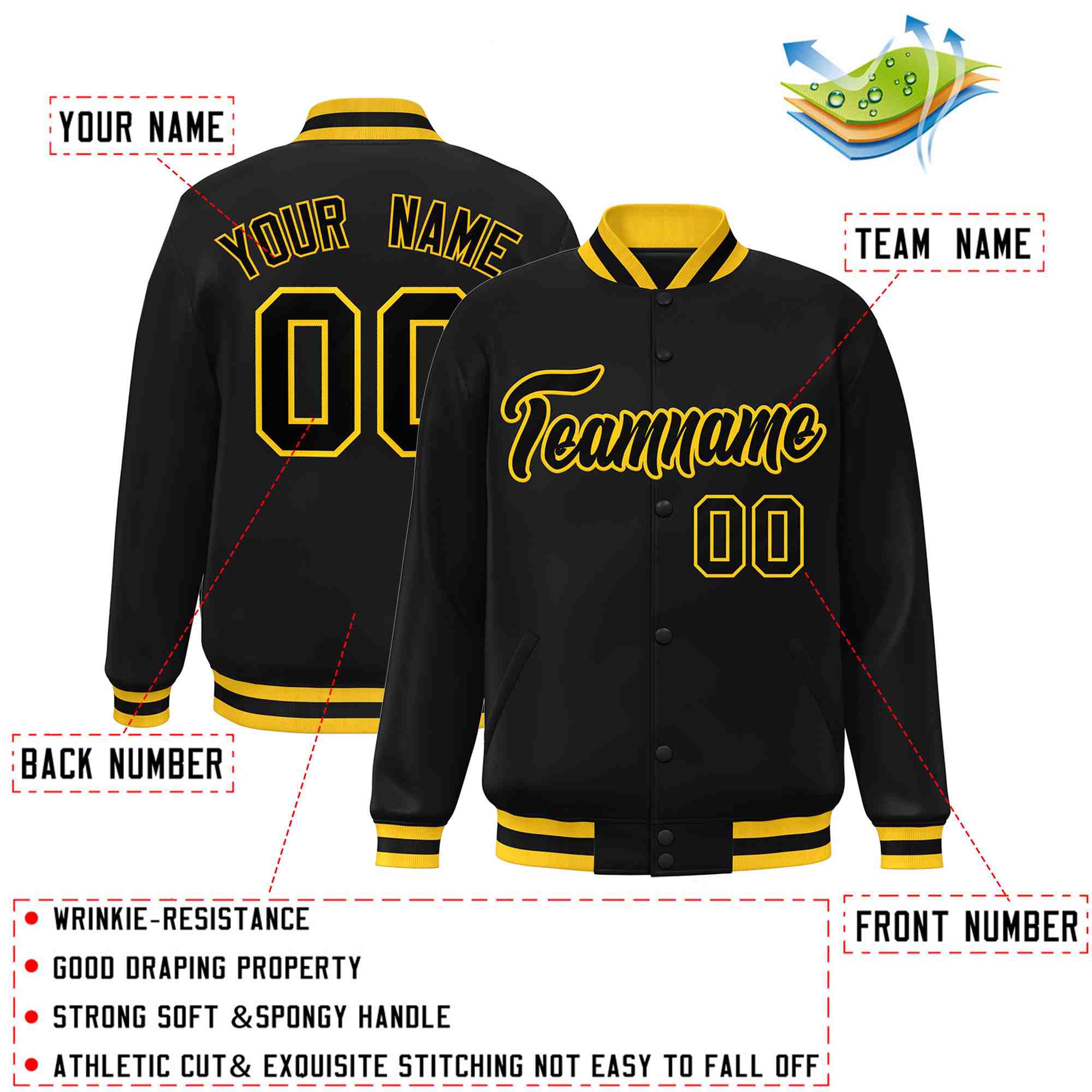 Custom White Black-Gray Classic Style Varsity Full-Snap Letterman Jacket | KXKSHOP