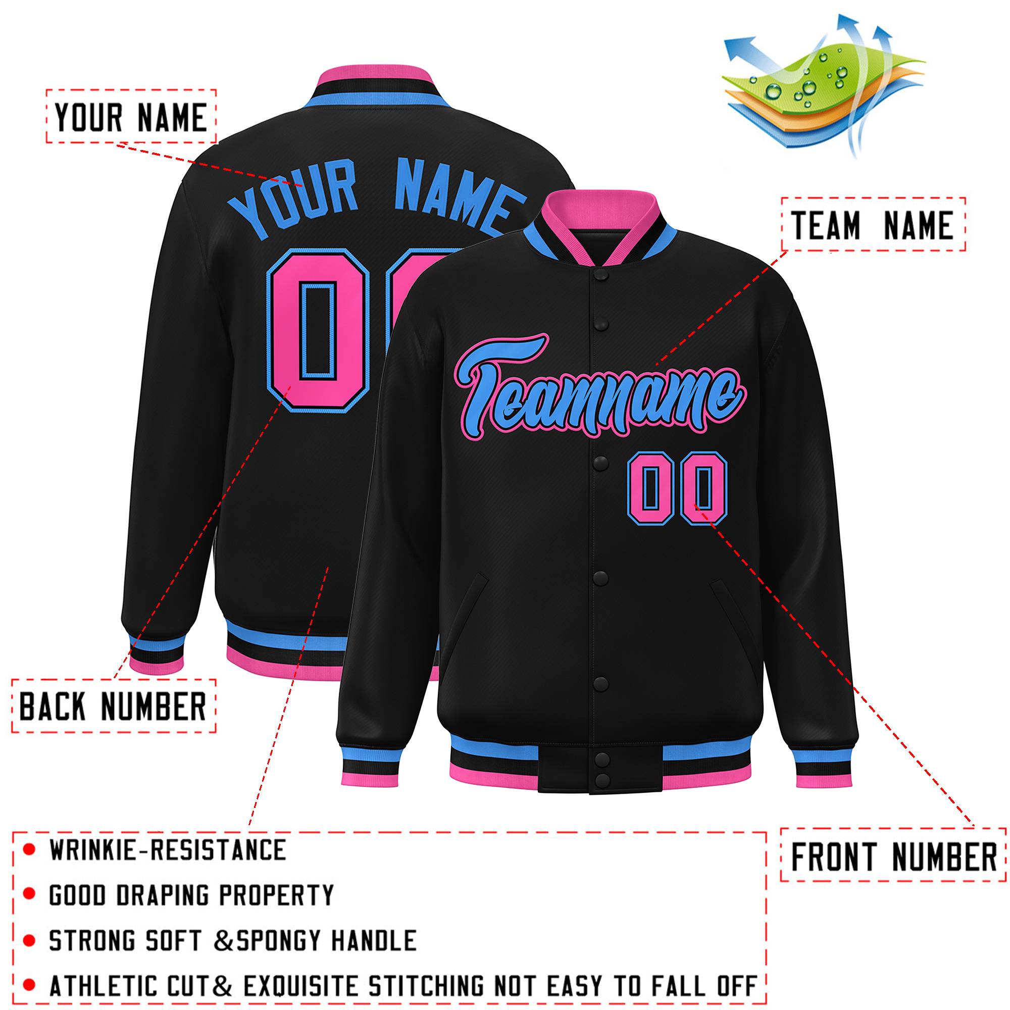 Custom White Black-Gray Classic Style Varsity Full-Snap Letterman Jacket | KXKSHOP