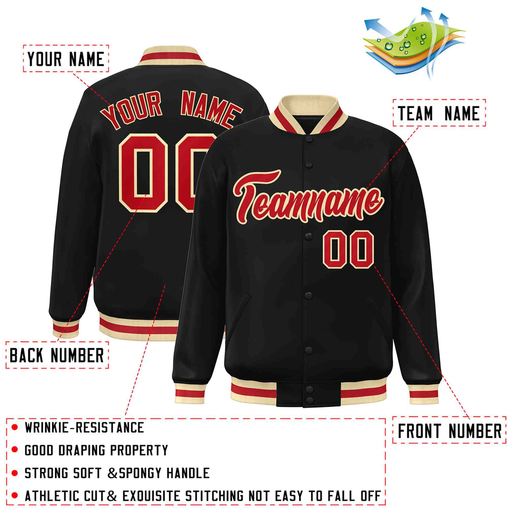 Custom White Black-Gray Classic Style Varsity Full-Snap Letterman Jacket | KXKSHOP