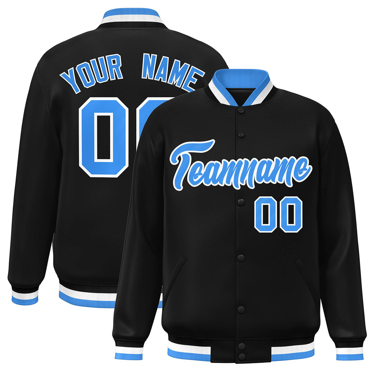 Custom White Black-Gray Classic Style Varsity Full-Snap Letterman Jacket | KXKSHOP