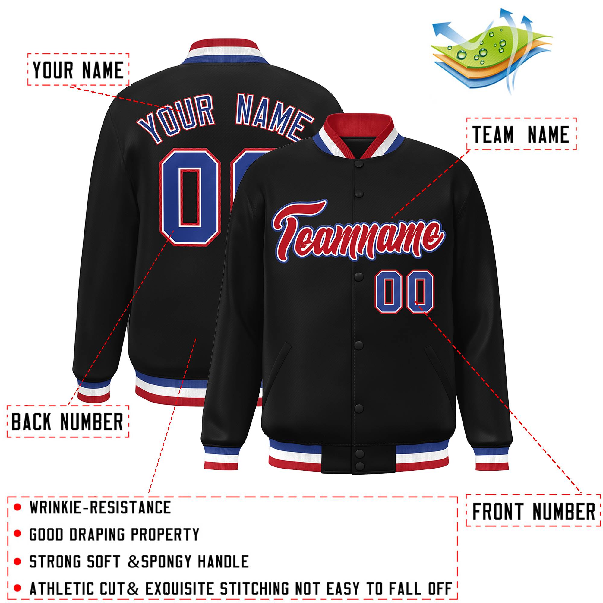 Custom White Black-Gray Classic Style Varsity Full-Snap Letterman Jacket | KXKSHOP