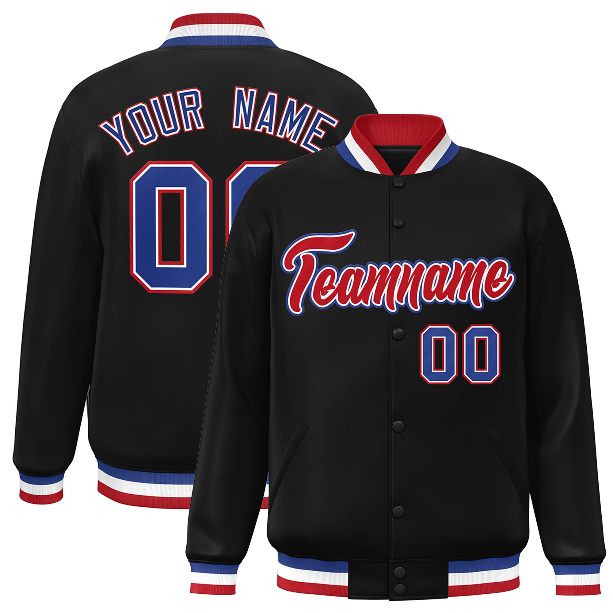 Custom White Black-Gray Classic Style Varsity Full-Snap Letterman Jacket | KXKSHOP