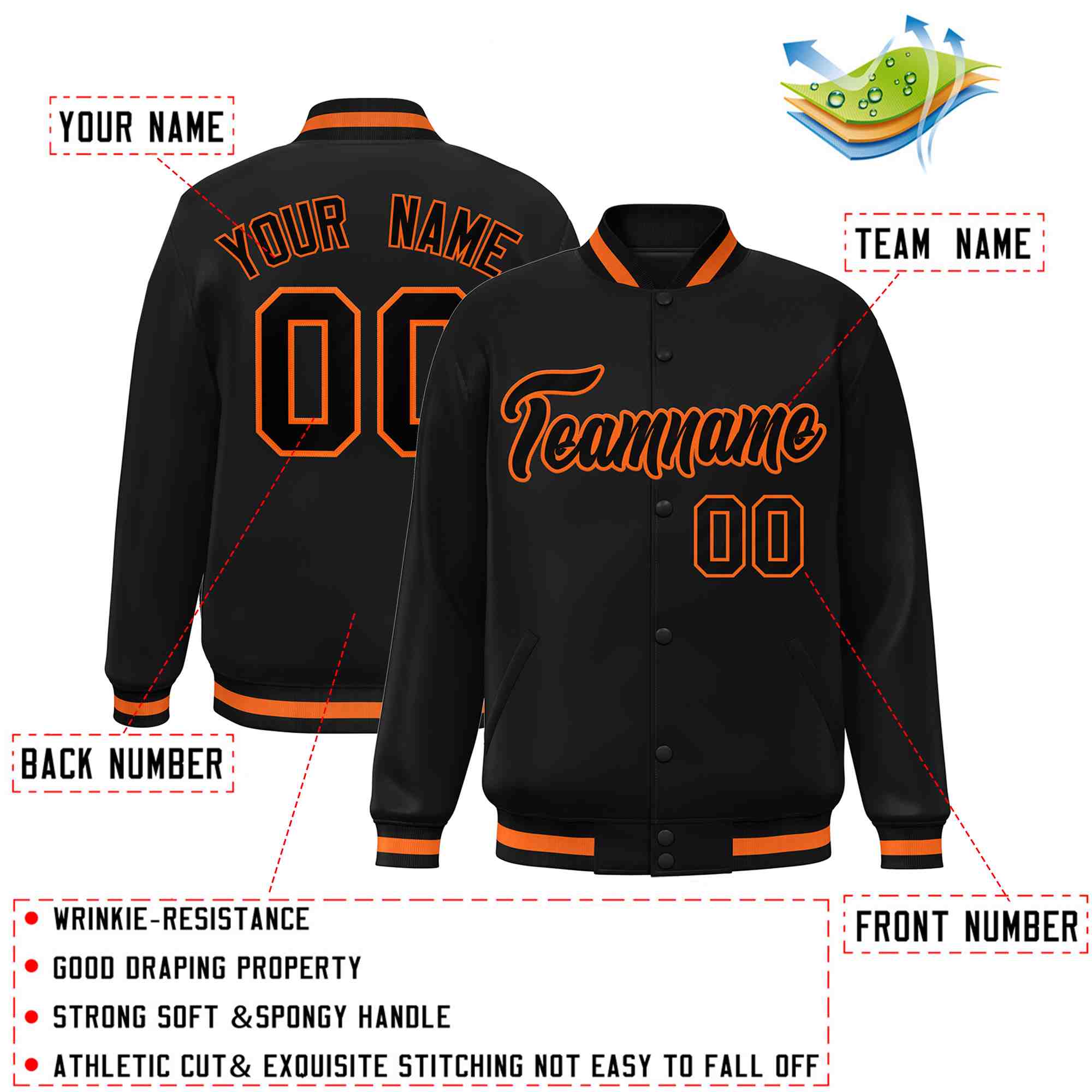 Custom White Black-Gray Classic Style Varsity Full-Snap Letterman Jacket | KXKSHOP