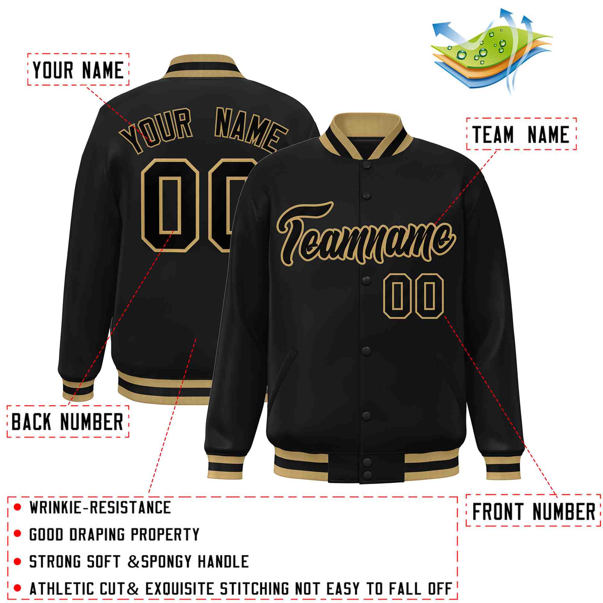 Custom White Black-Gray Classic Style Varsity Full-Snap Letterman Jacket | KXKSHOP