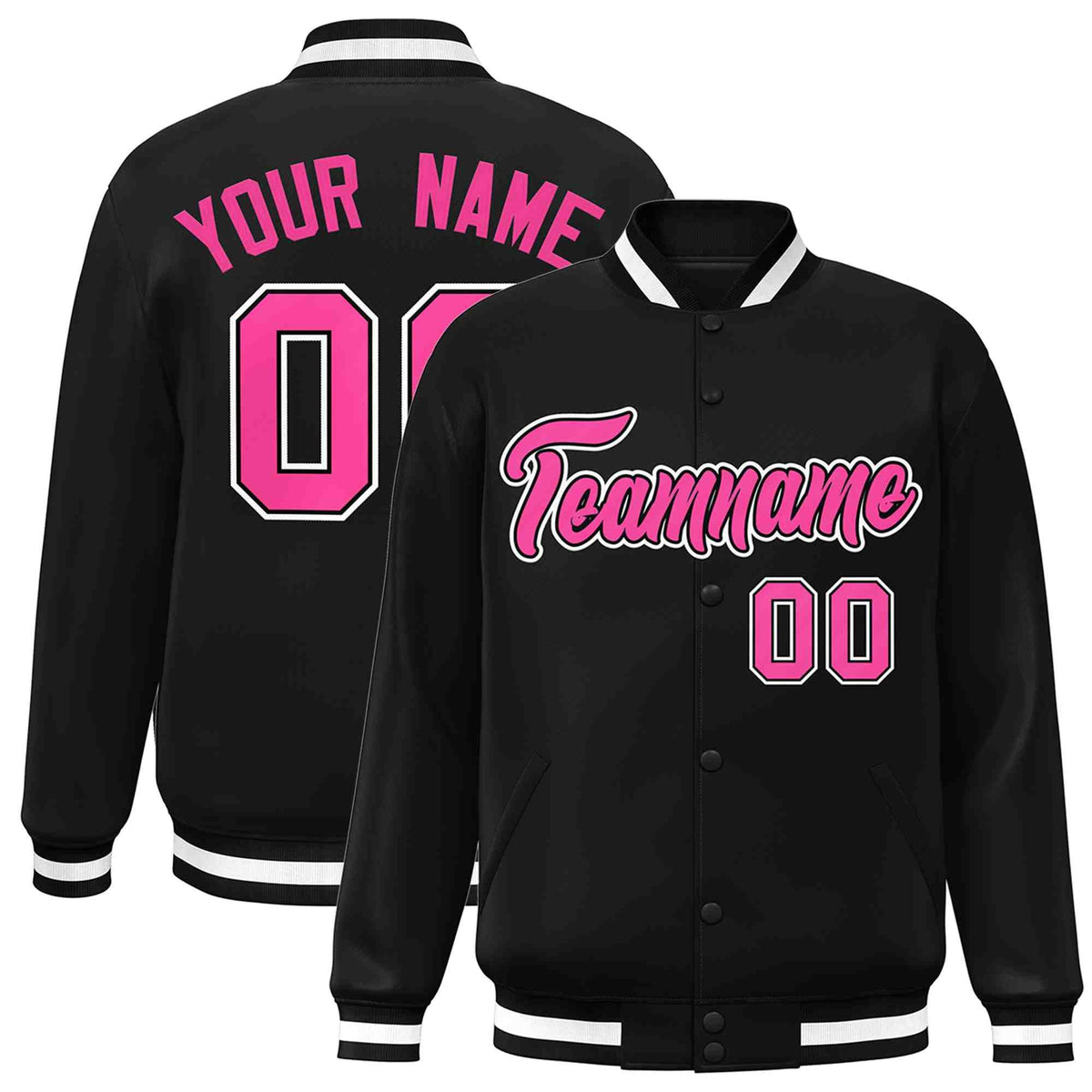 Custom White Black-Gray Classic Style Varsity Full-Snap Letterman Jacket | KXKSHOP