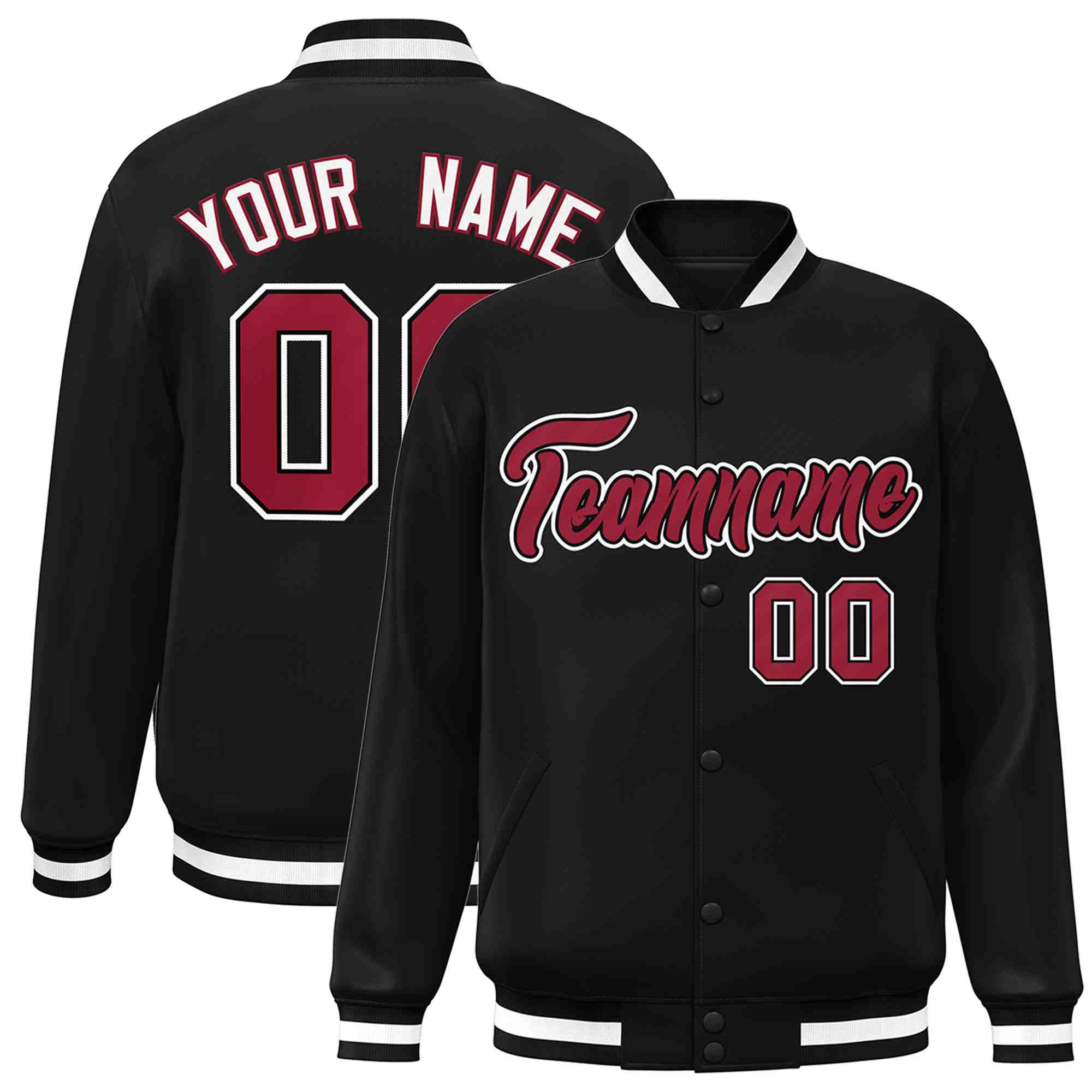 Custom White Black-Gray Classic Style Varsity Full-Snap Letterman Jacket | KXKSHOP