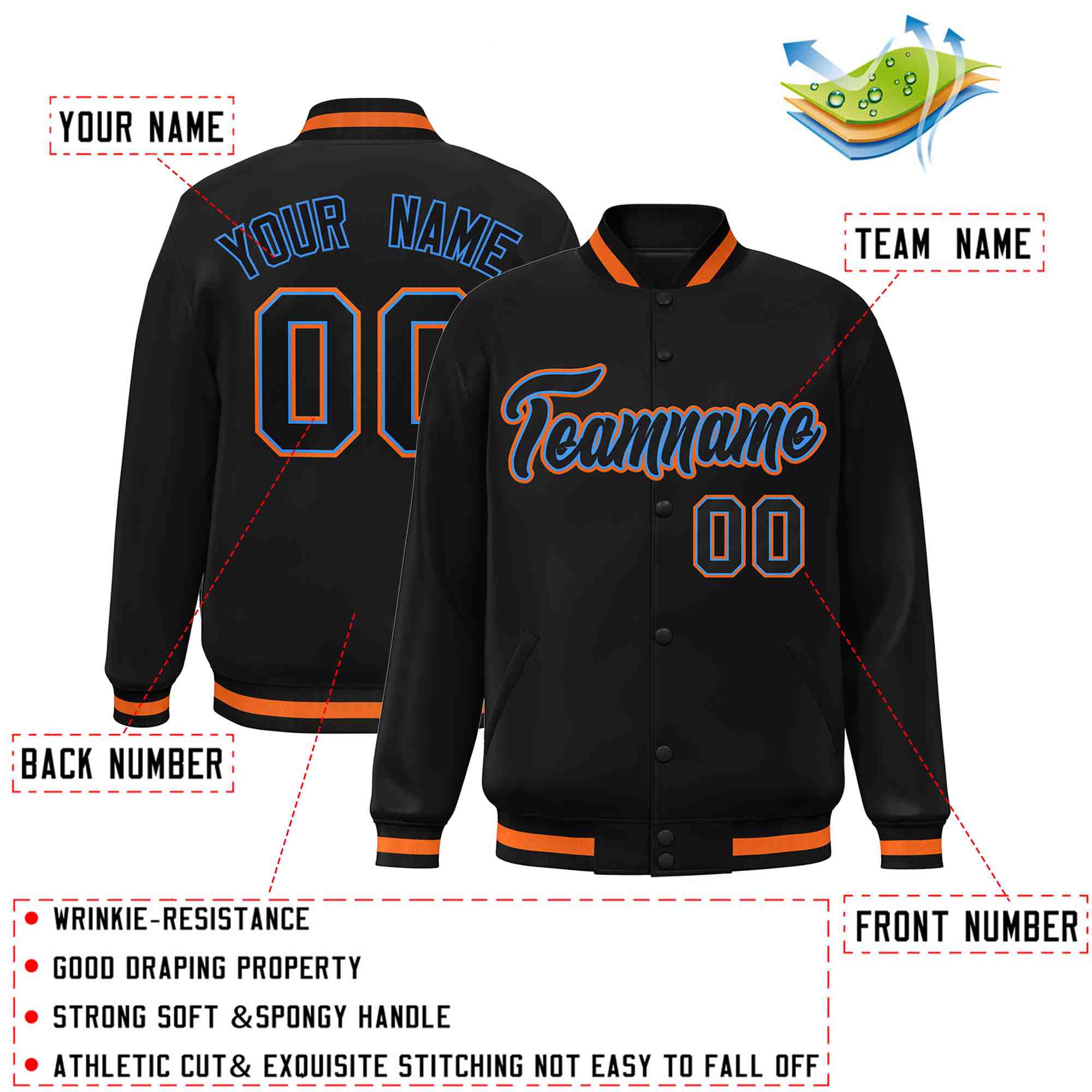 Custom White Black-Gray Classic Style Varsity Full-Snap Letterman Jacket | KXKSHOP
