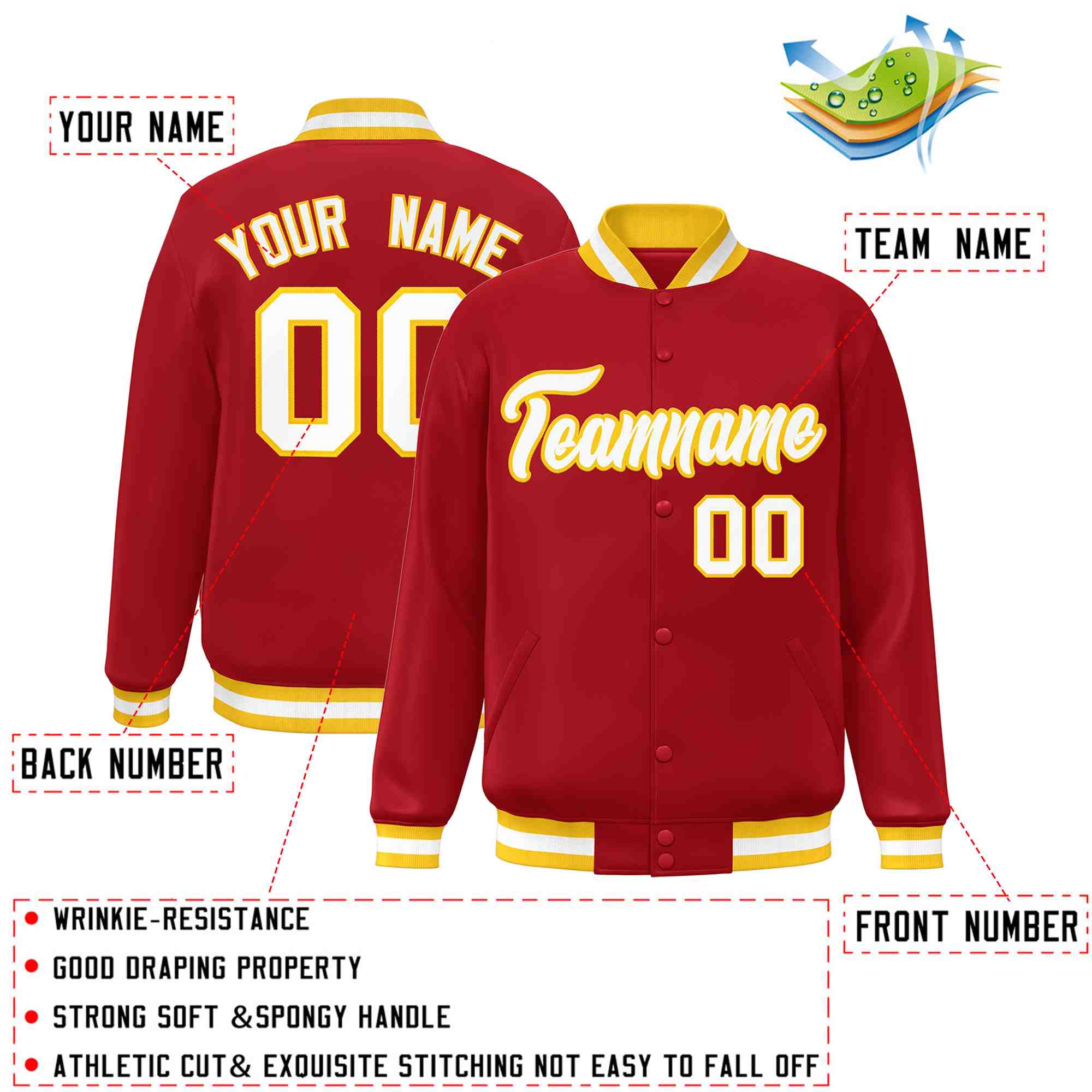 Custom White Black-Gray Classic Style Varsity Full-Snap Letterman Jacket | KXKSHOP