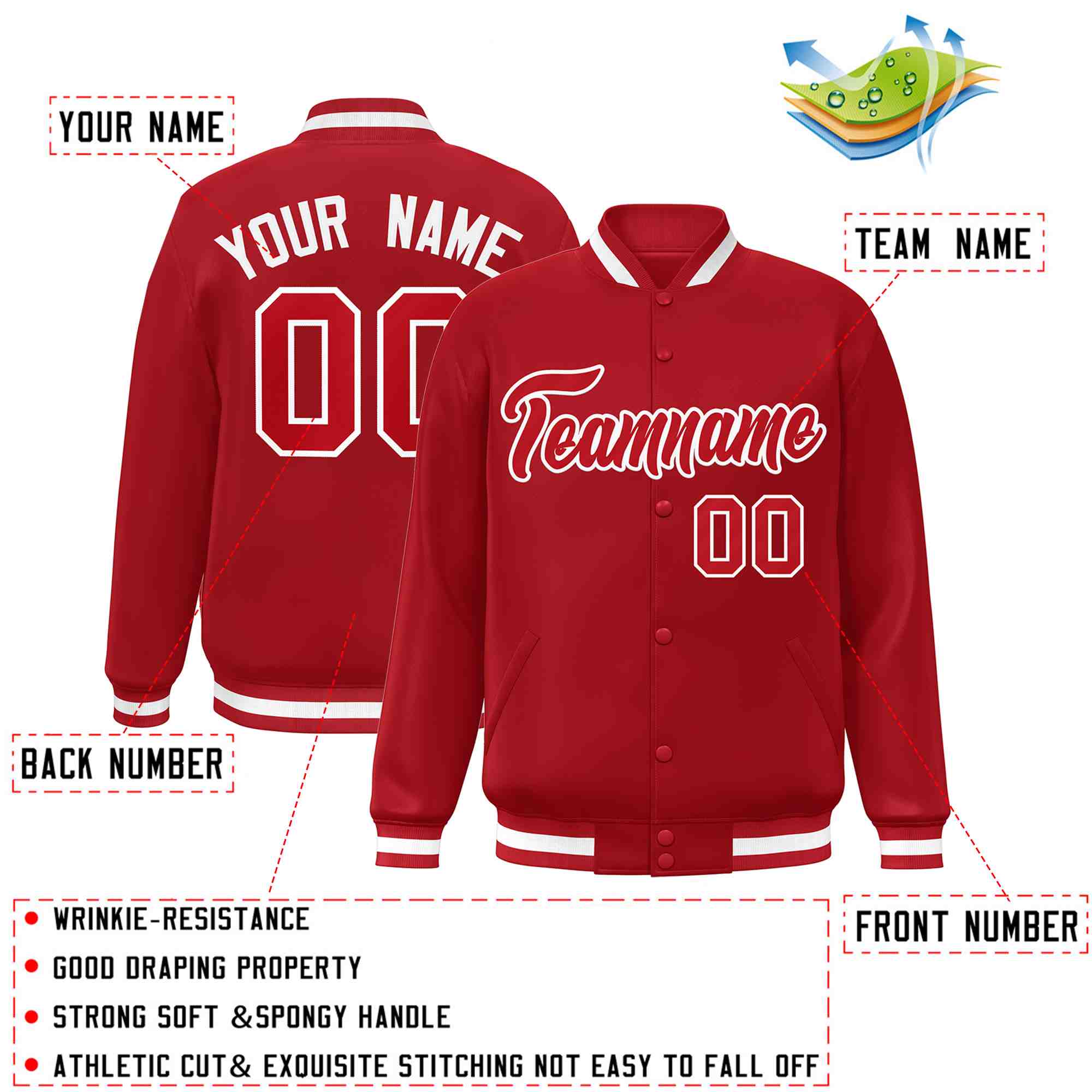 Custom White Black-Gray Classic Style Varsity Full-Snap Letterman Jacket | KXKSHOP