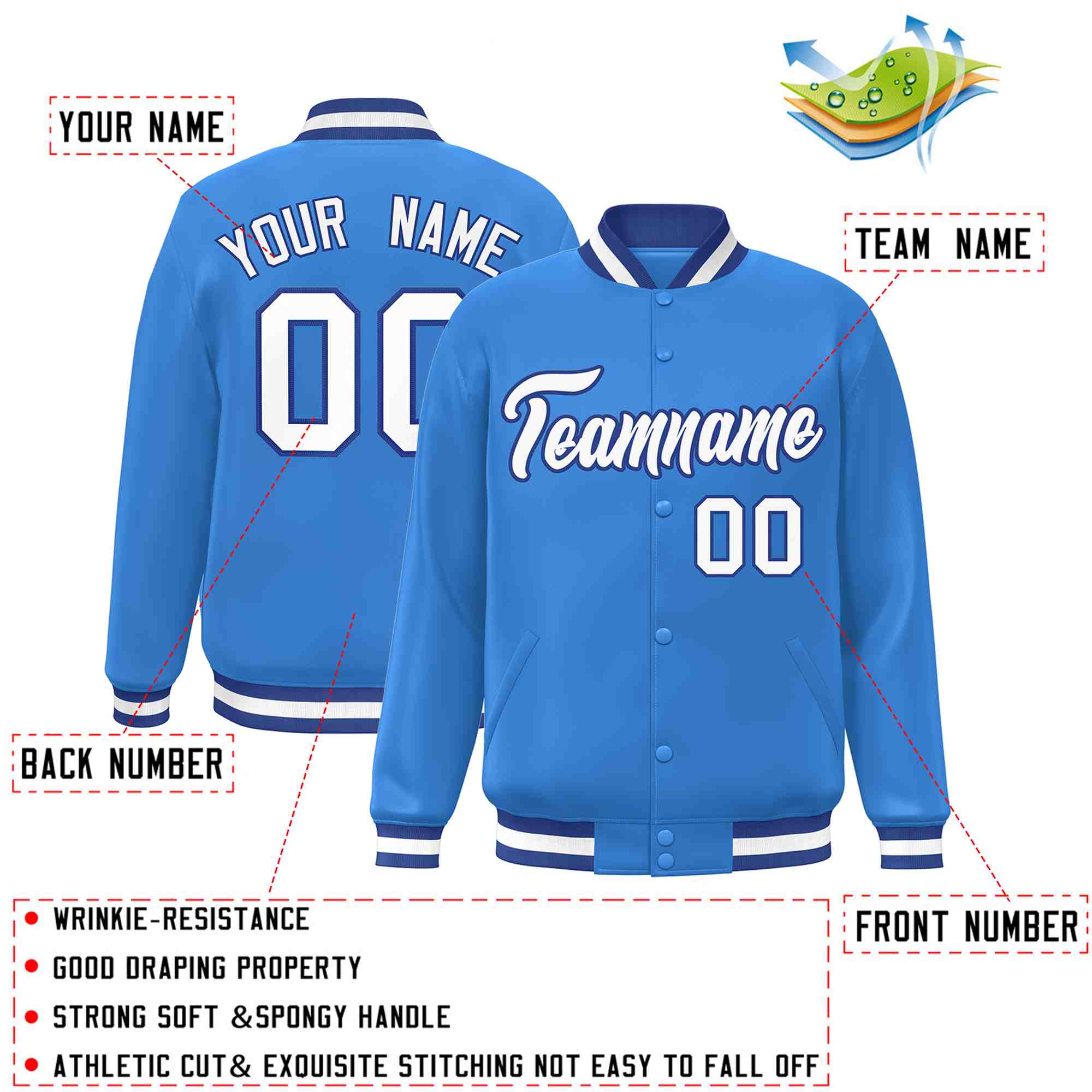 Custom White Black-Gray Classic Style Varsity Full-Snap Letterman Jacket | KXKSHOP