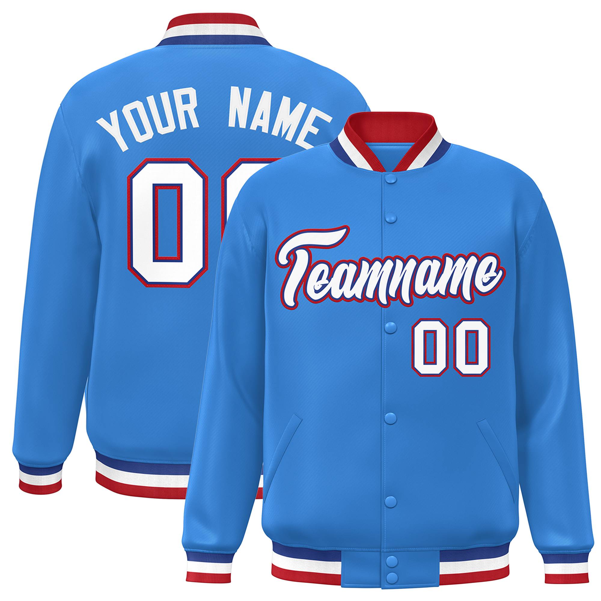 Custom White Black-Gray Classic Style Varsity Full-Snap Letterman Jacket | KXKSHOP