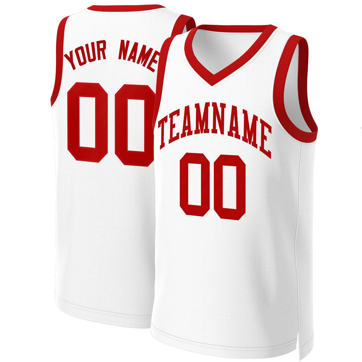 Custom White Red Classic Tops Basketball Jersey | KXKSHOP