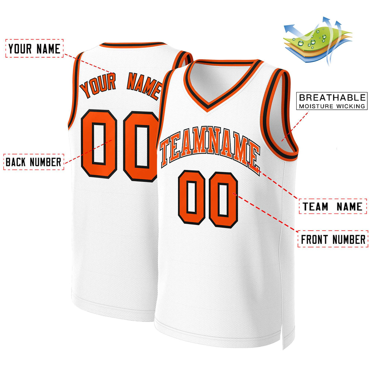 Custom White Red Classic Tops Basketball Jersey | KXKSHOP