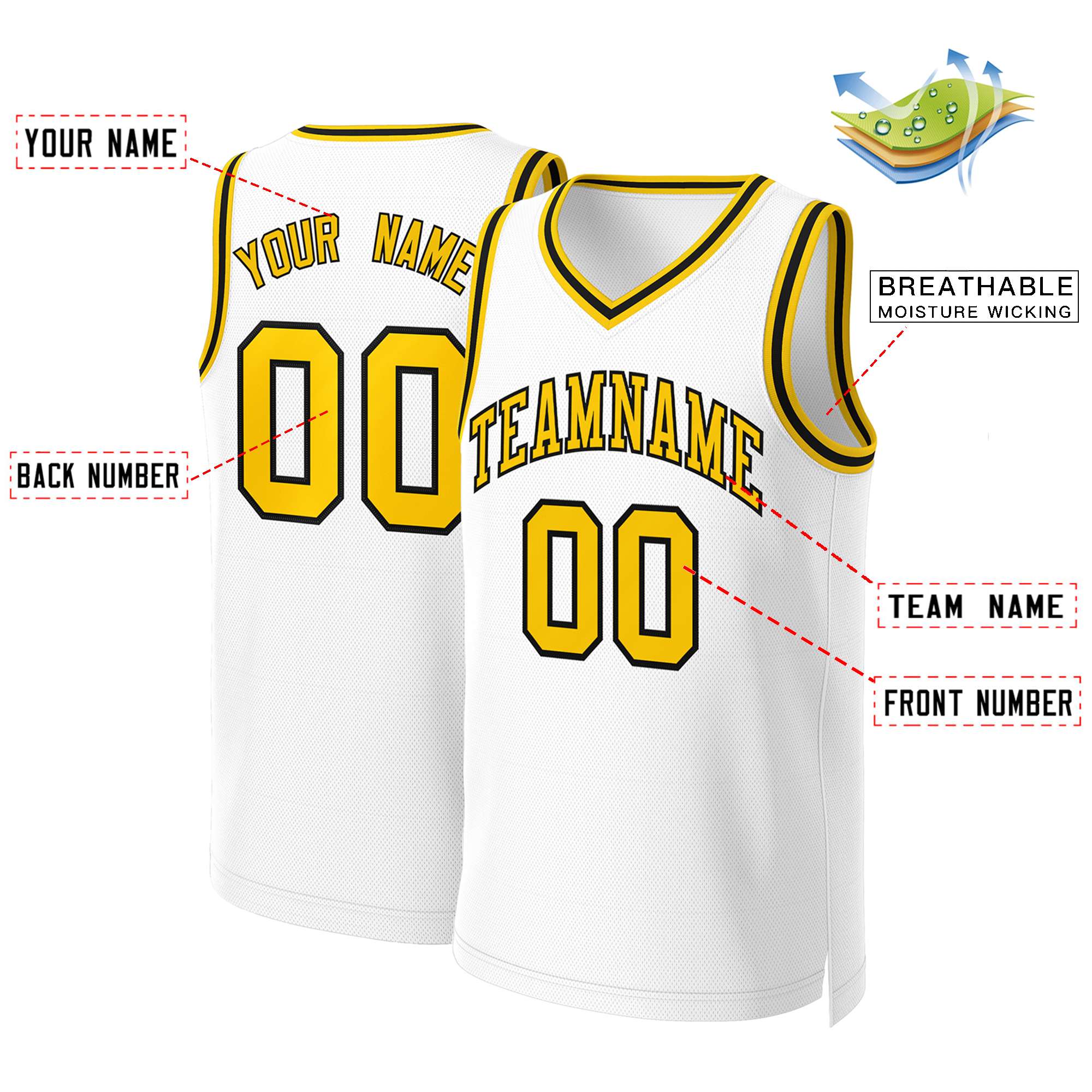 Custom White Red Classic Tops Basketball Jersey | KXKSHOP