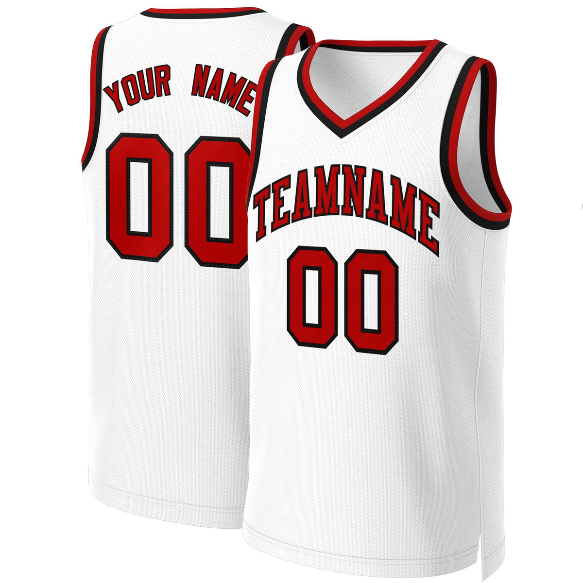Custom White Red Classic Tops Basketball Jersey | KXKSHOP