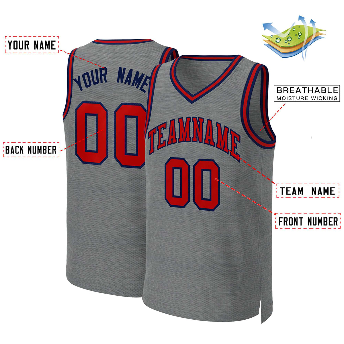 Custom White Red Classic Tops Basketball Jersey | KXKSHOP
