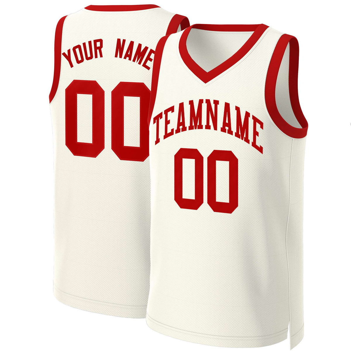 Custom White Red Classic Tops Basketball Jersey | KXKSHOP