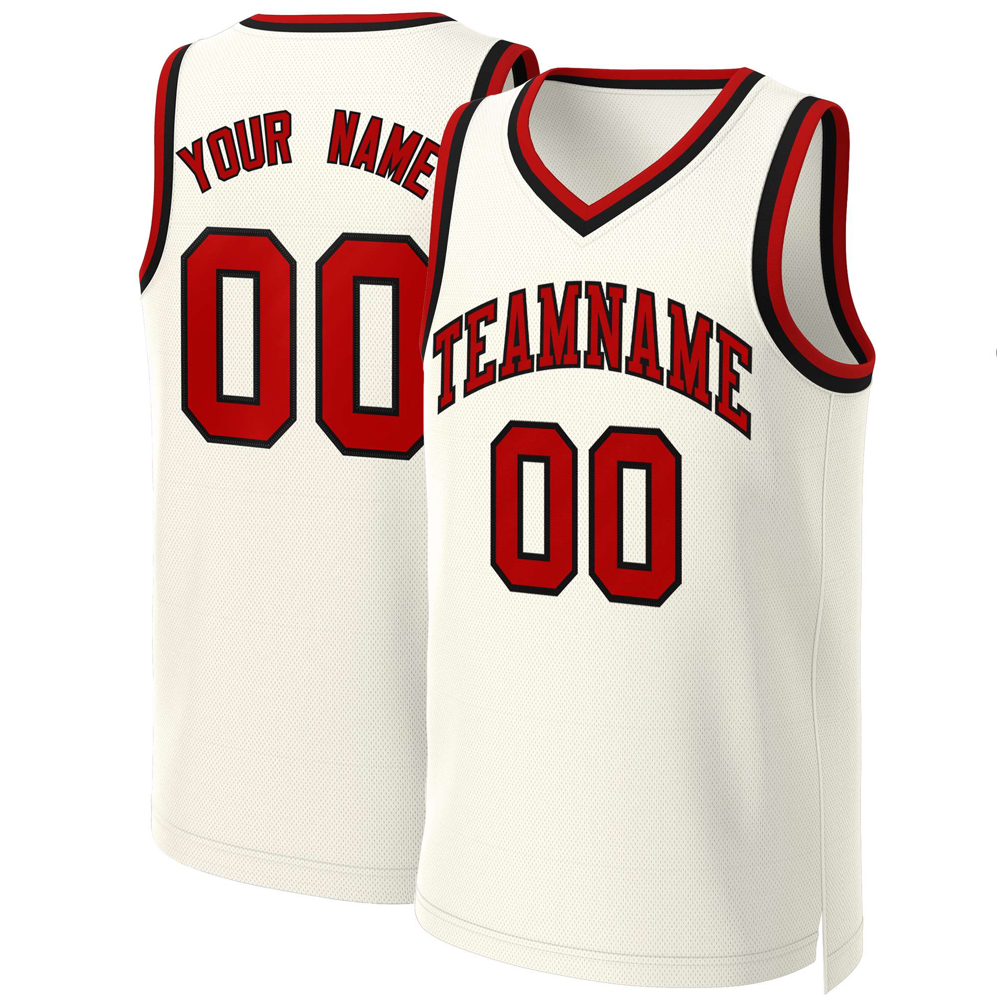 Custom White Red Classic Tops Basketball Jersey | KXKSHOP