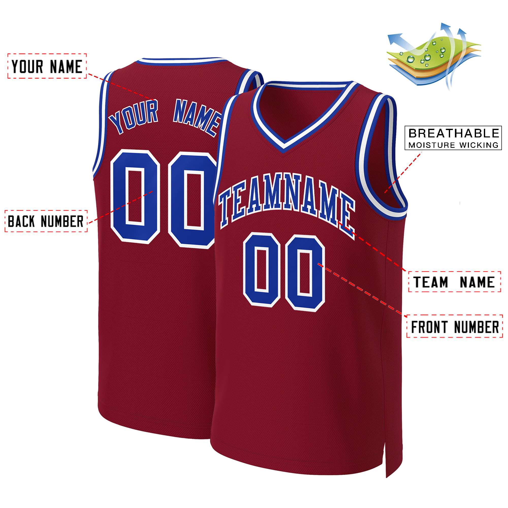 Custom White Red Classic Tops Basketball Jersey | KXKSHOP