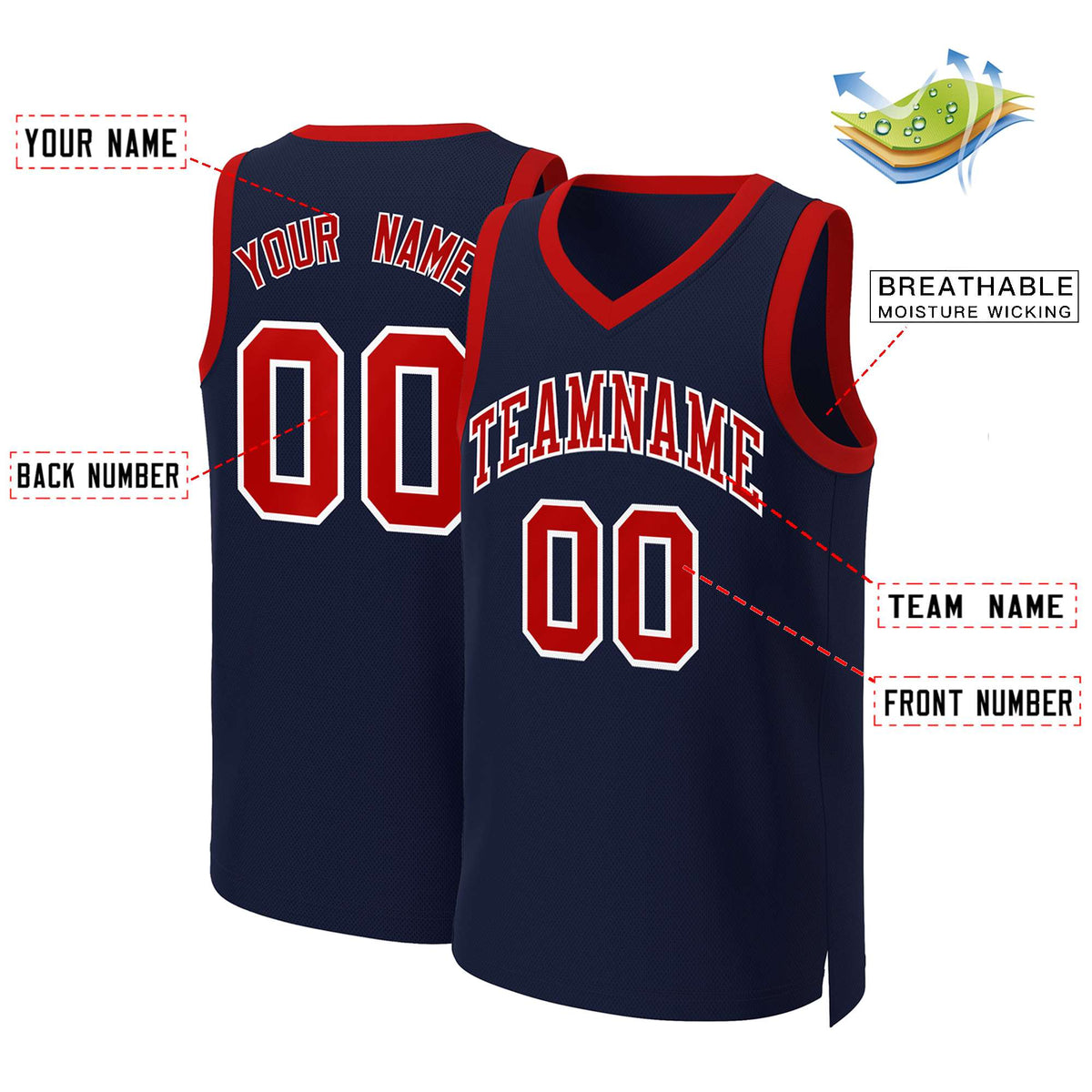 Custom White Red Classic Tops Basketball Jersey | KXKSHOP