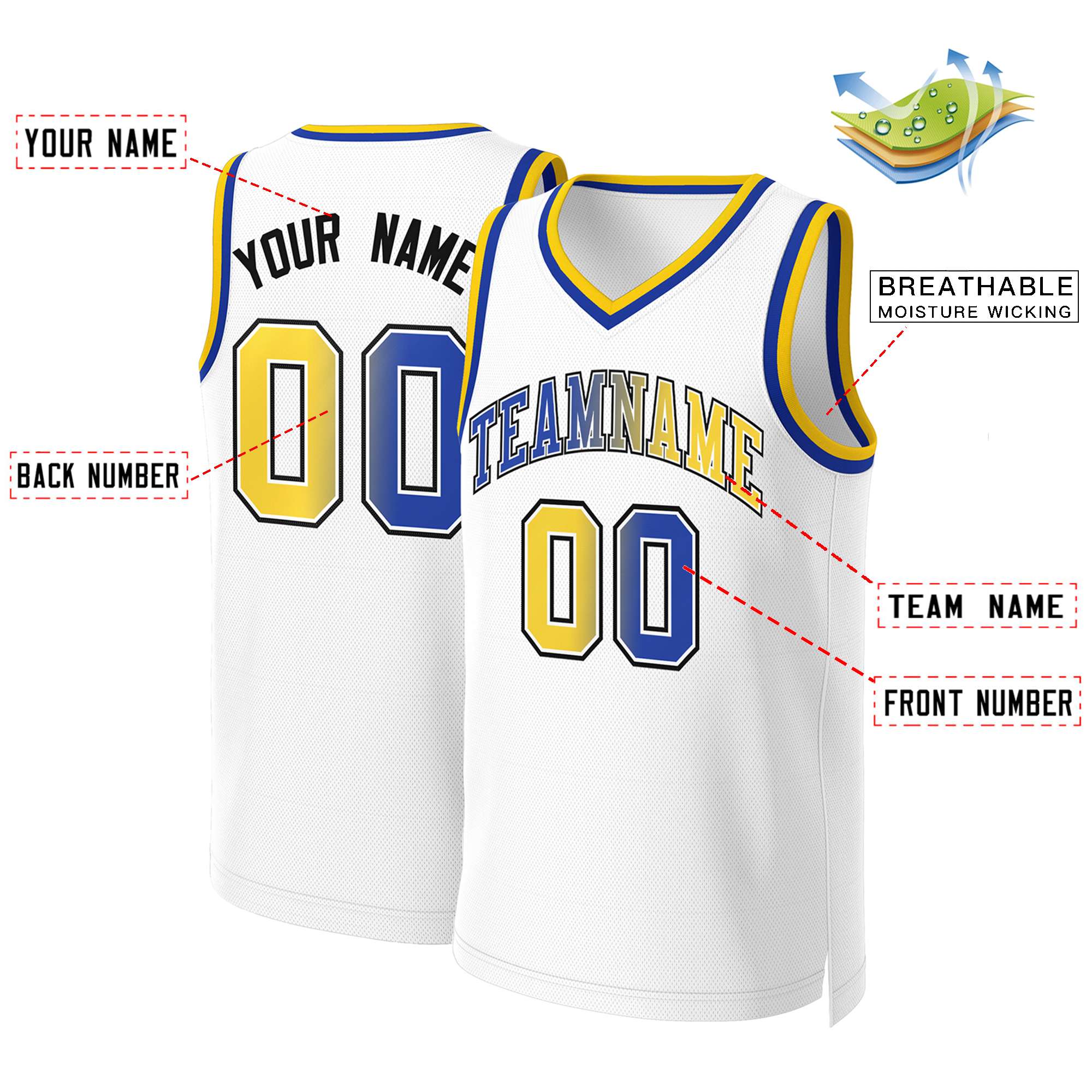 Custom White Red Classic Tops Basketball Jersey | KXKSHOP