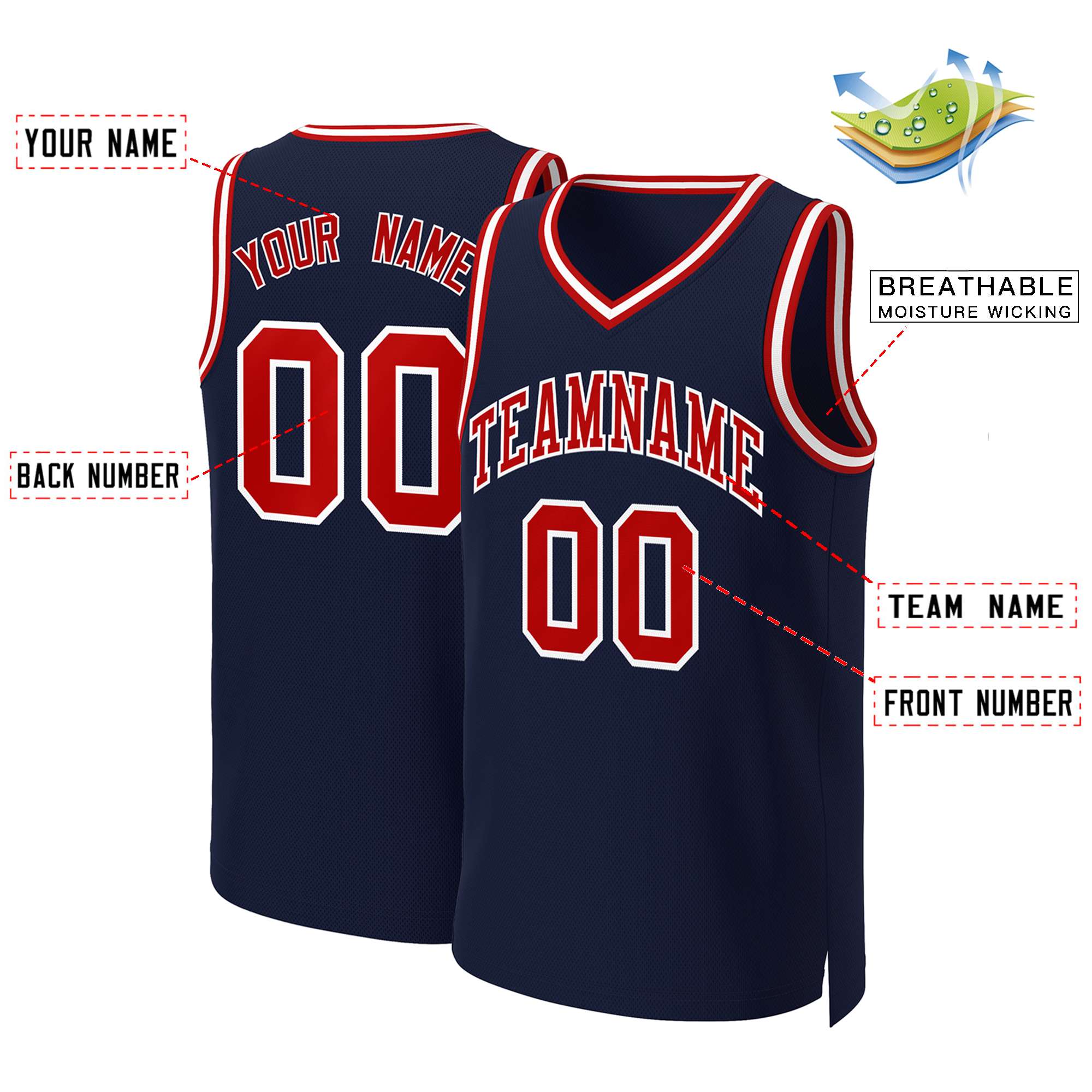 Custom White Red Classic Tops Basketball Jersey | KXKSHOP