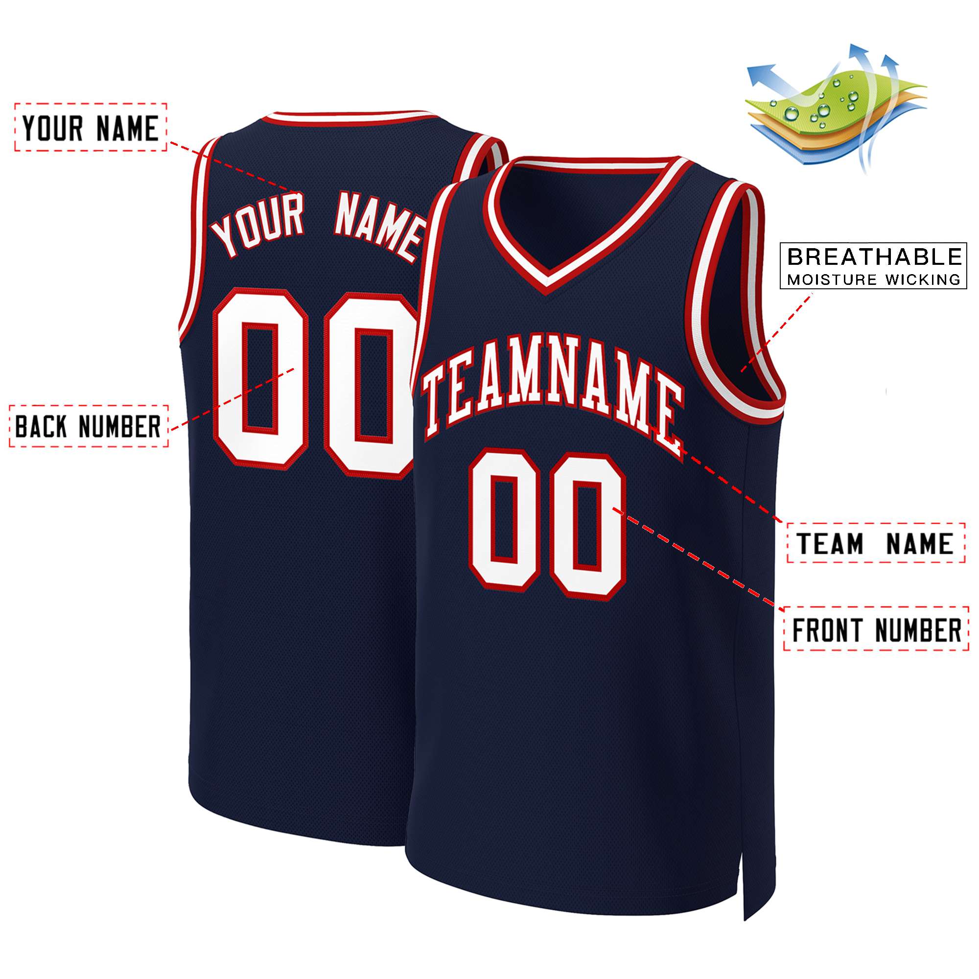 Custom White Red Classic Tops Basketball Jersey | KXKSHOP