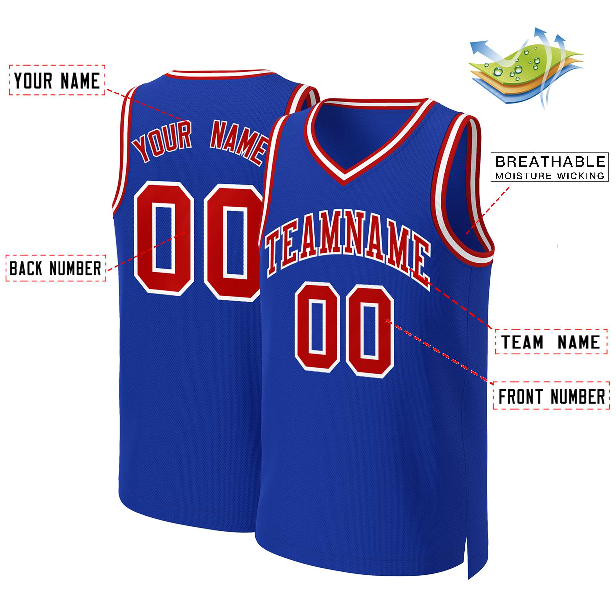 Custom White Red Classic Tops Basketball Jersey | KXKSHOP
