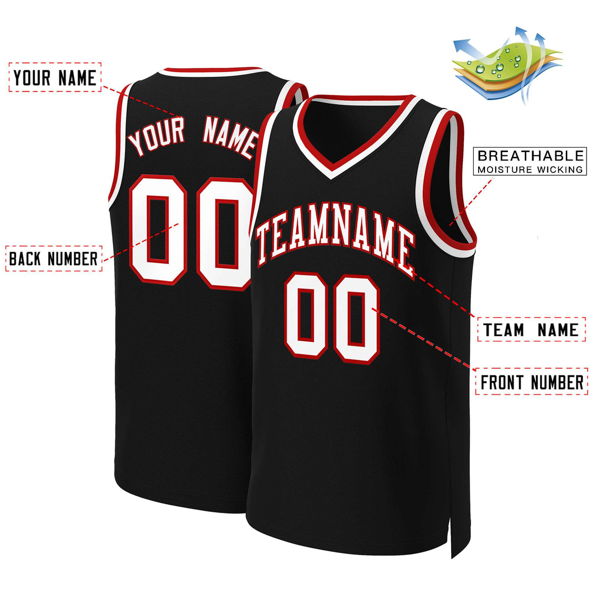 Custom White Red Classic Tops Basketball Jersey | KXKSHOP