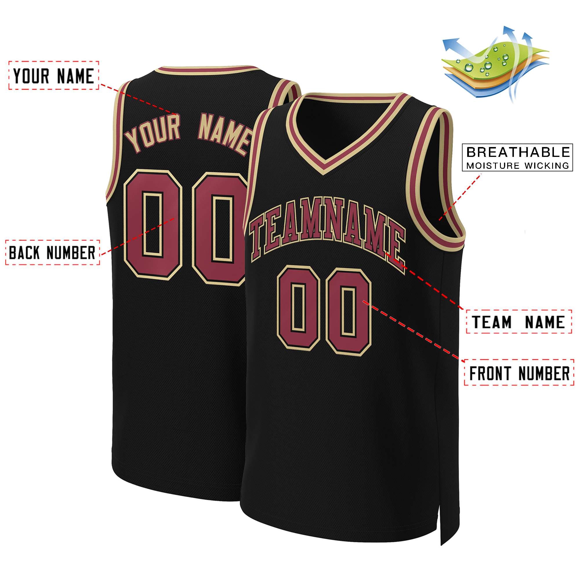 Custom White Red Classic Tops Basketball Jersey | KXKSHOP