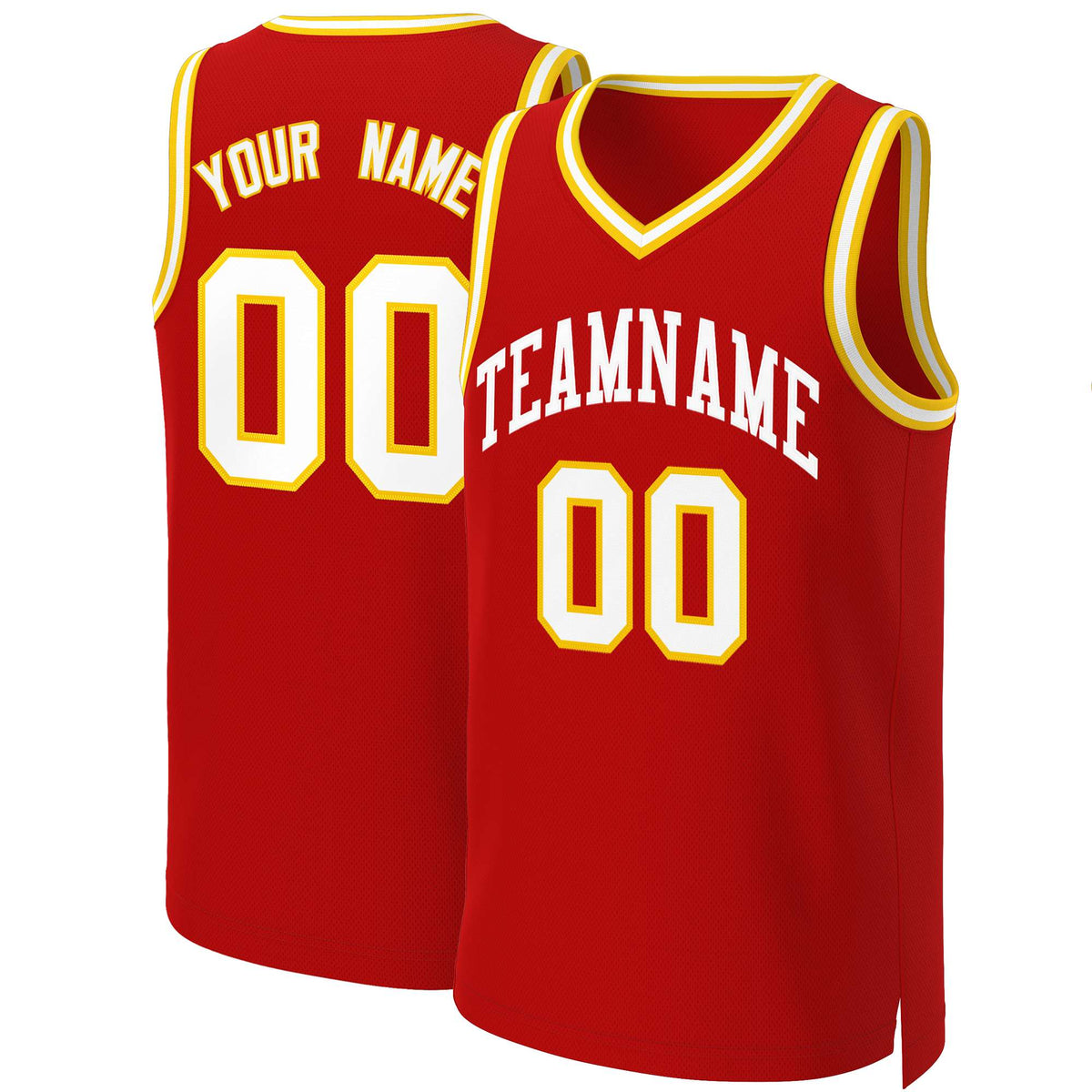 Custom White Red Classic Tops Basketball Jersey | KXKSHOP