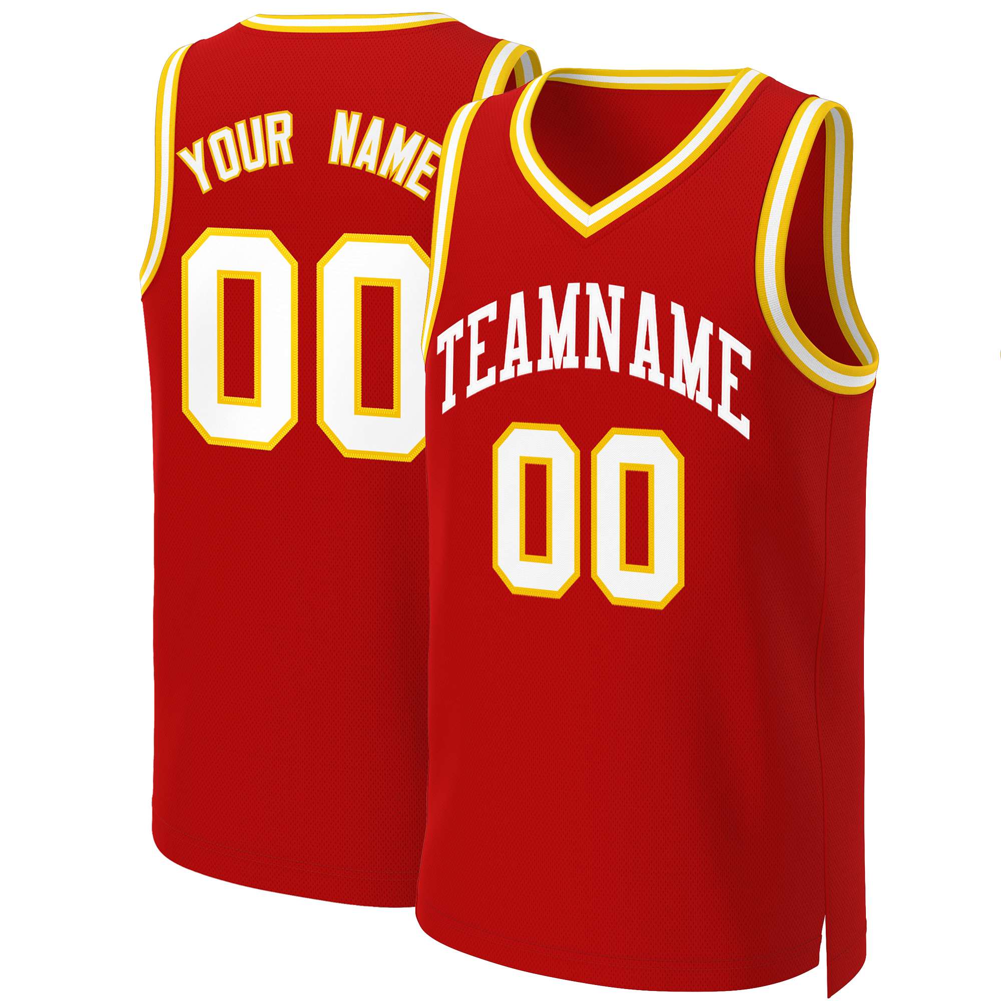 Custom White Red Classic Tops Basketball Jersey | KXKSHOP
