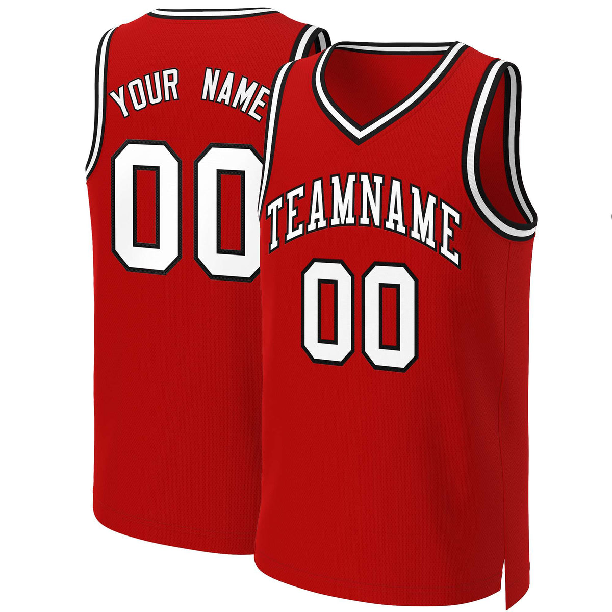 Custom White Red Classic Tops Basketball Jersey | KXKSHOP