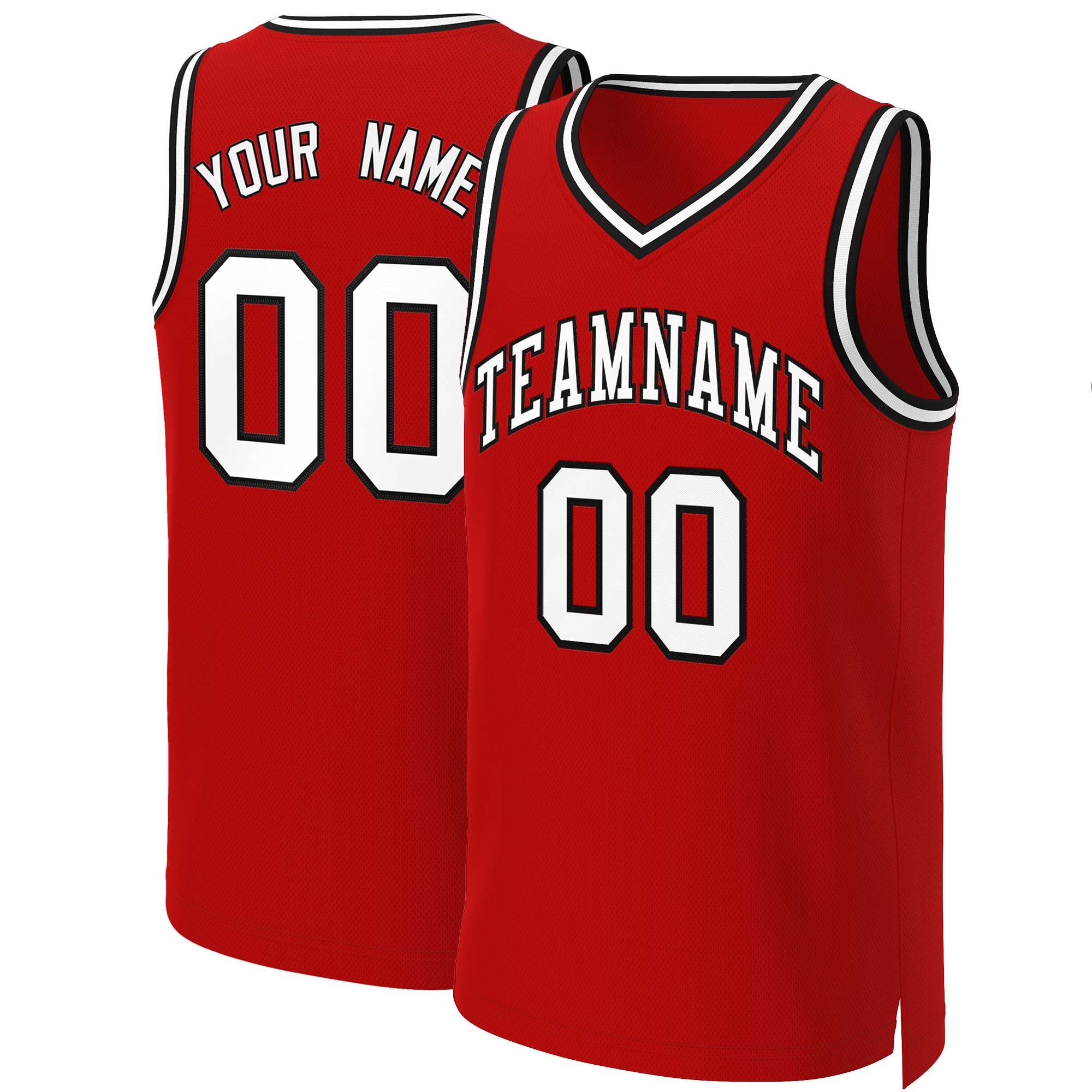Custom White Red Classic Tops Basketball Jersey | KXKSHOP