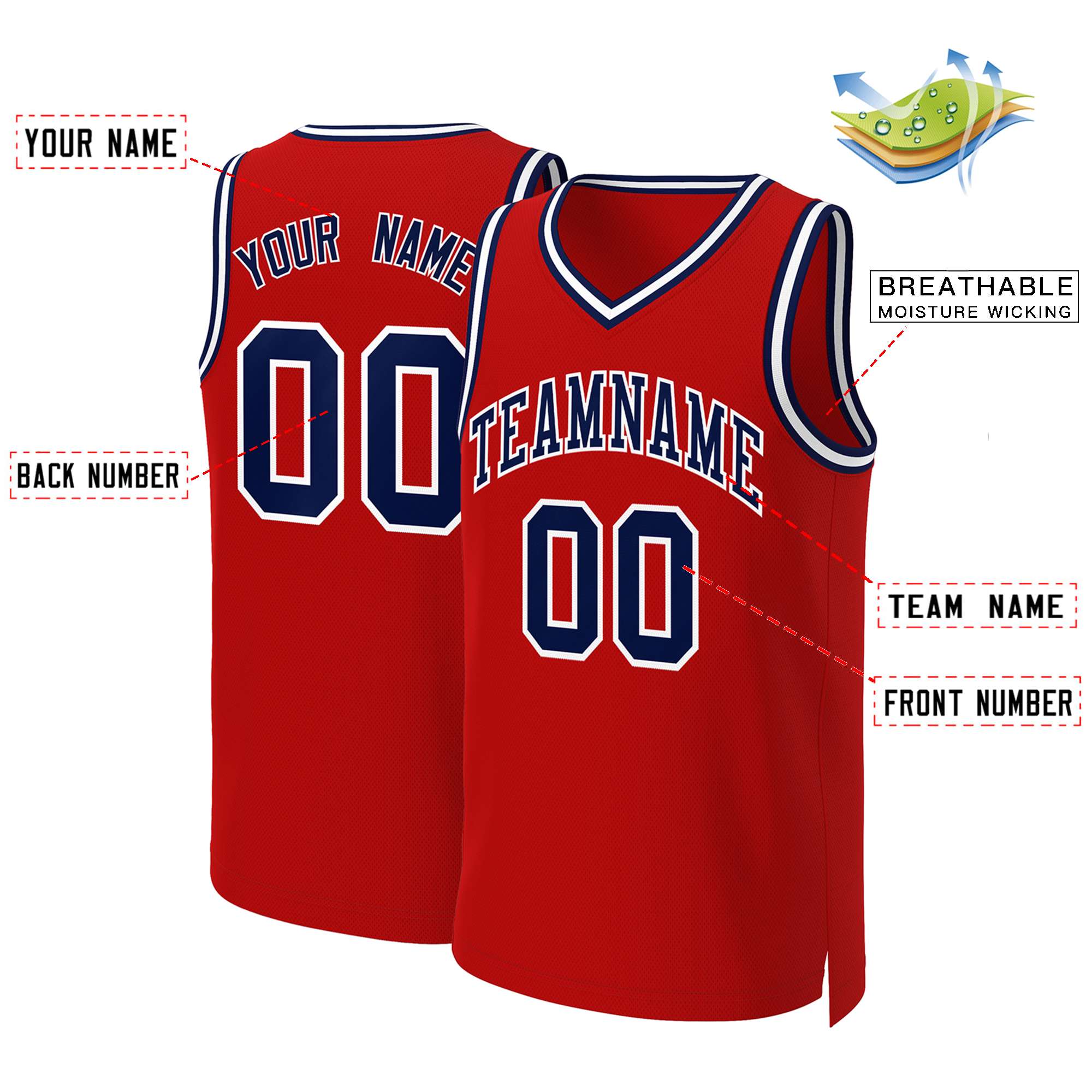 Custom White Red Classic Tops Basketball Jersey | KXKSHOP