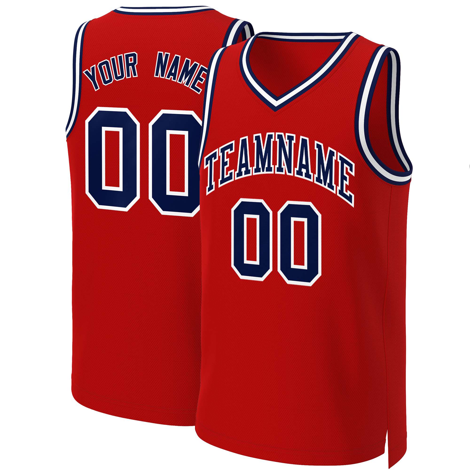 Custom White Red Classic Tops Basketball Jersey | KXKSHOP