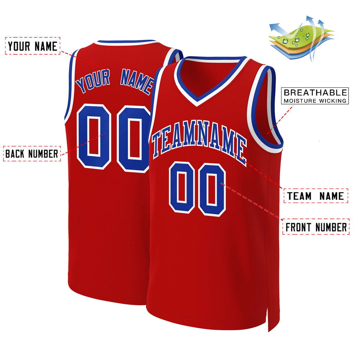 Custom White Red Classic Tops Basketball Jersey | KXKSHOP