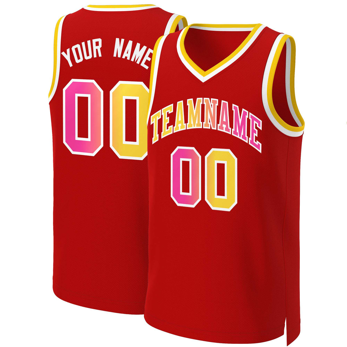 Custom White Red Classic Tops Basketball Jersey | KXKSHOP