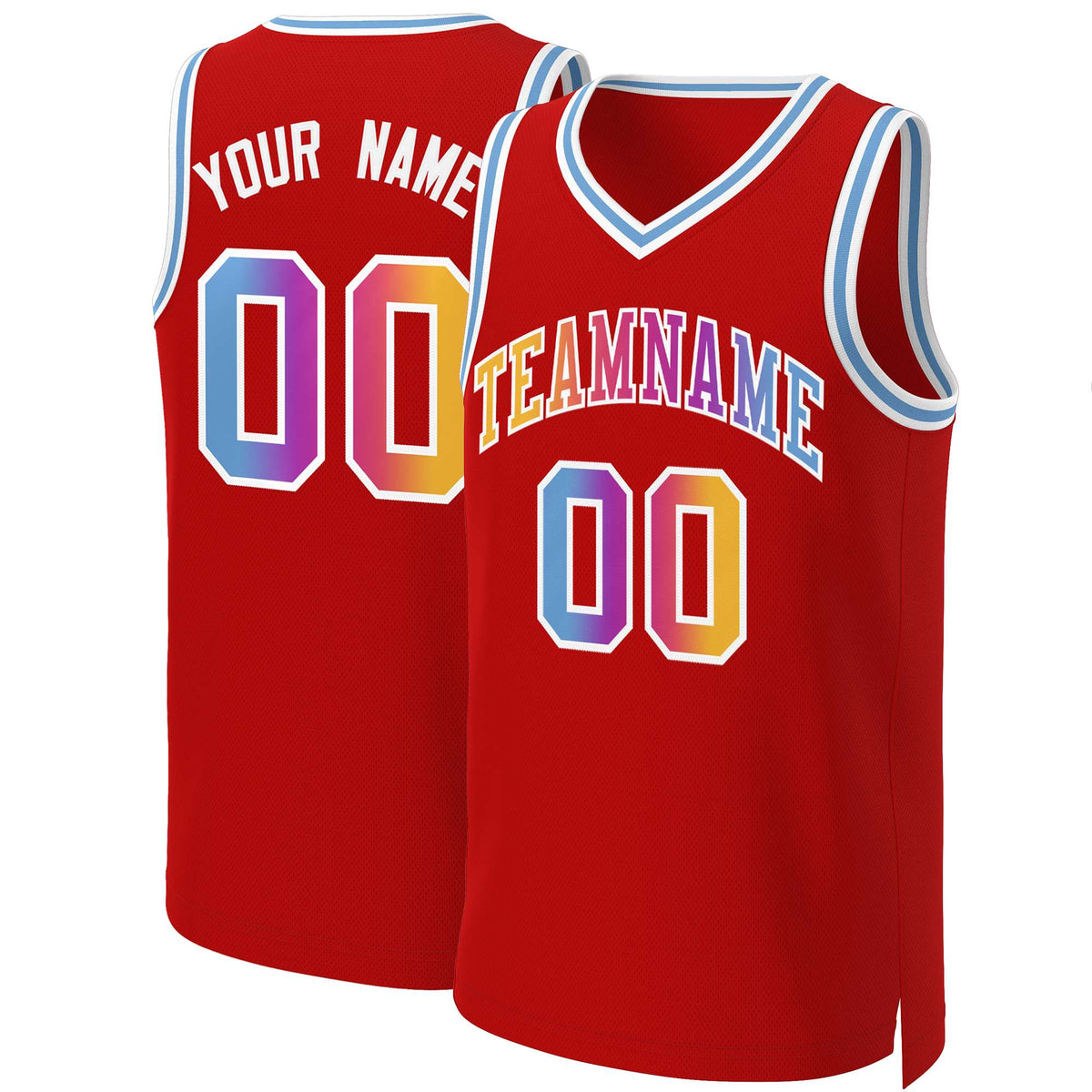 Custom White Red Classic Tops Basketball Jersey | KXKSHOP