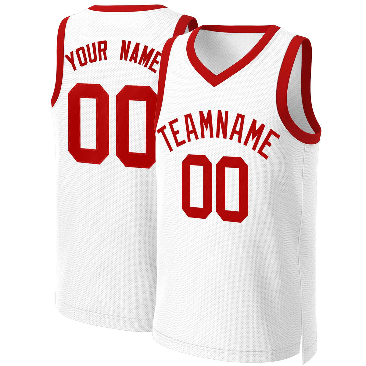 Custom White Red Classic Tops Basketball Jersey | KXKSHOP