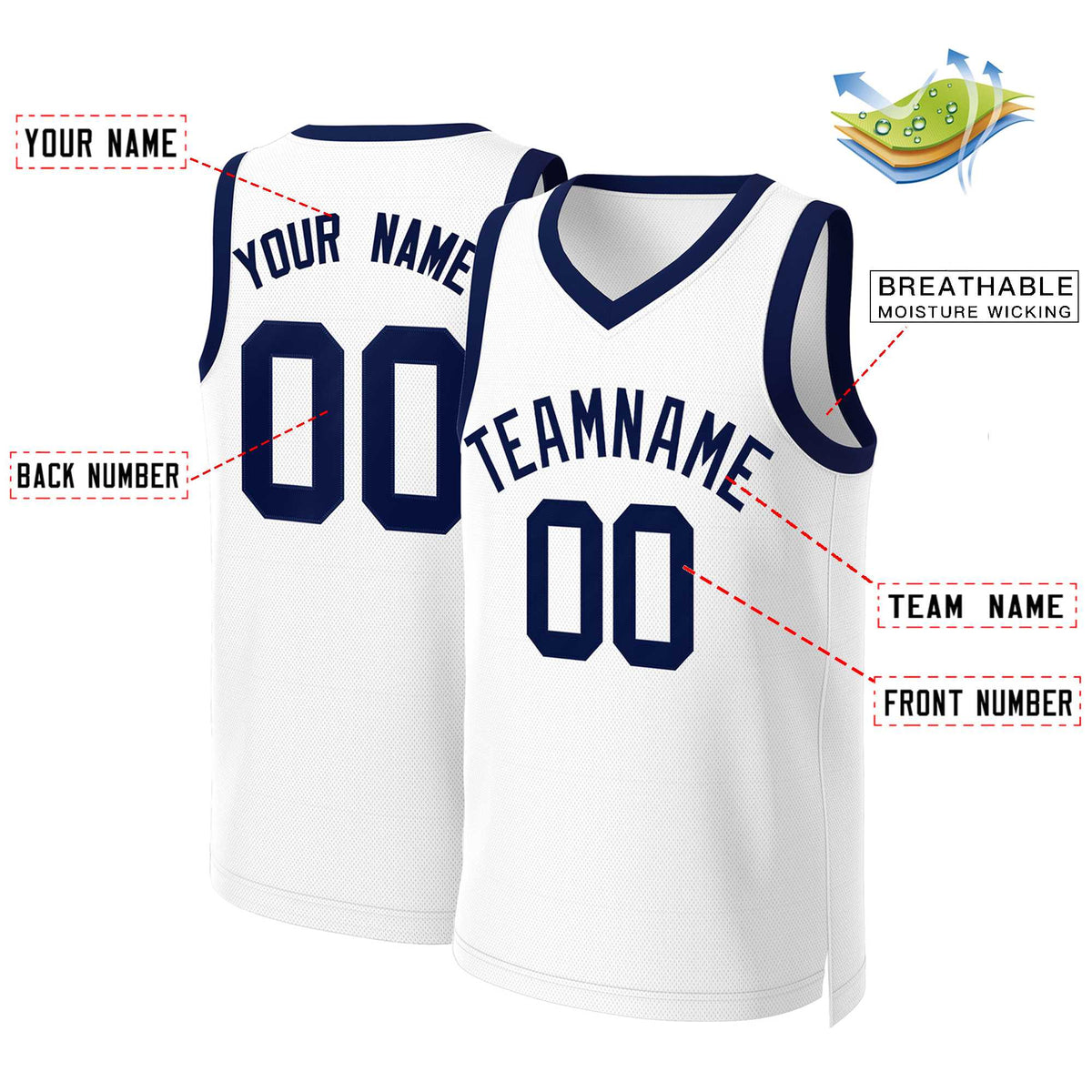 Custom White Red Classic Tops Basketball Jersey | KXKSHOP