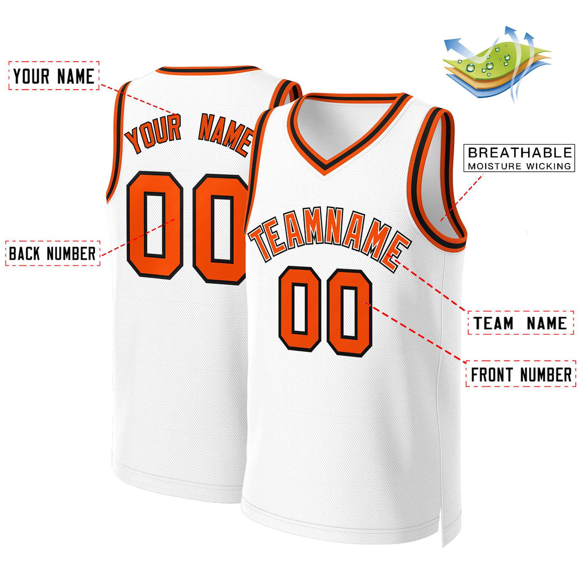 Custom White Red Classic Tops Basketball Jersey | KXKSHOP