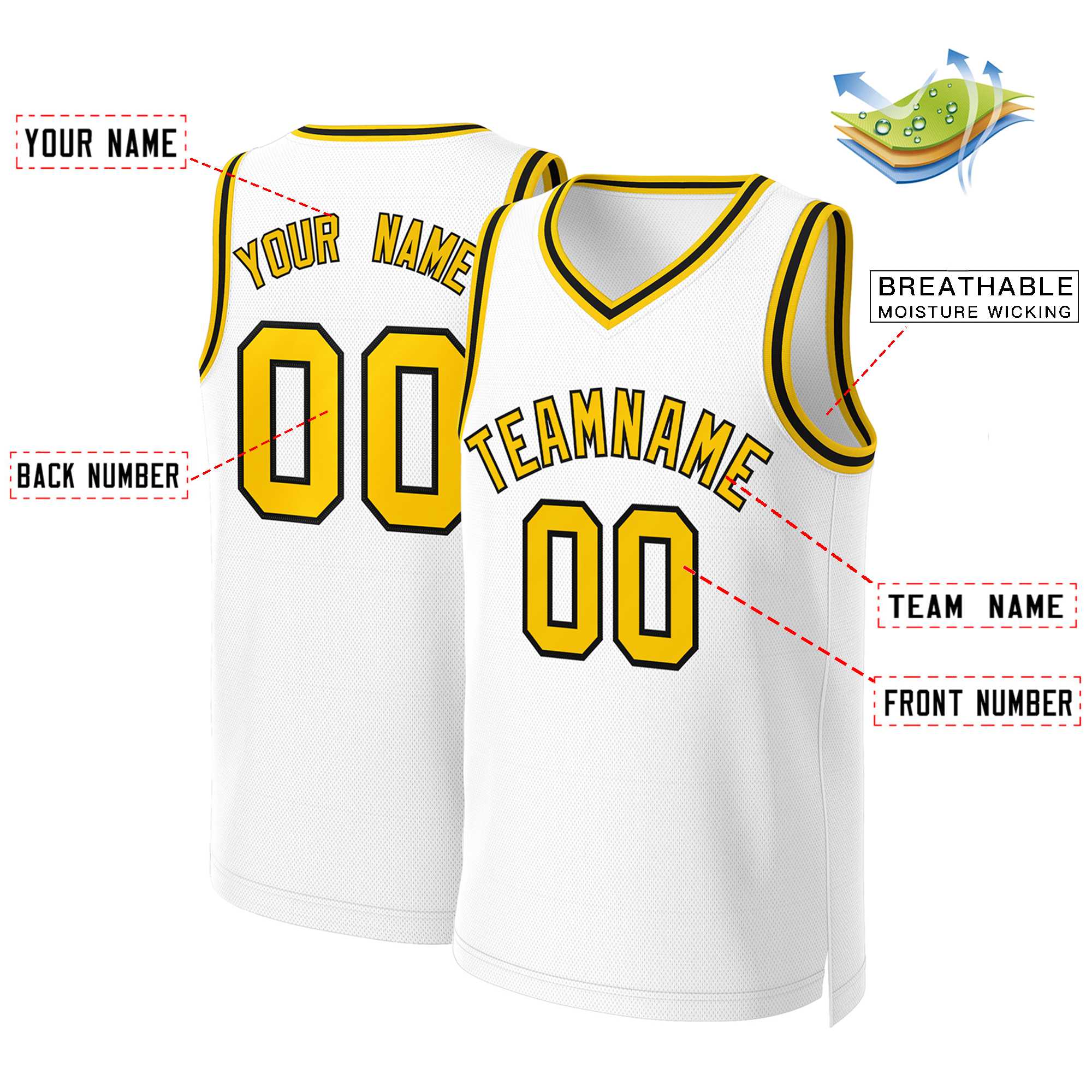 Custom White Red Classic Tops Basketball Jersey | KXKSHOP