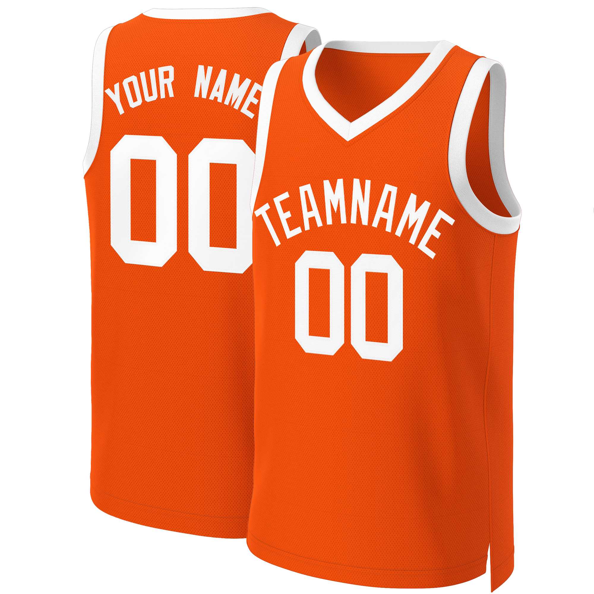 Benutzerdefinierte Orange Weiß Klassische Tops Basketball Jersey