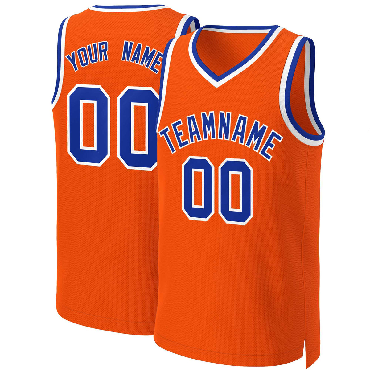 Benutzerdefinierte Orange Royal-Weiß Classic Tops Basketball Jersey