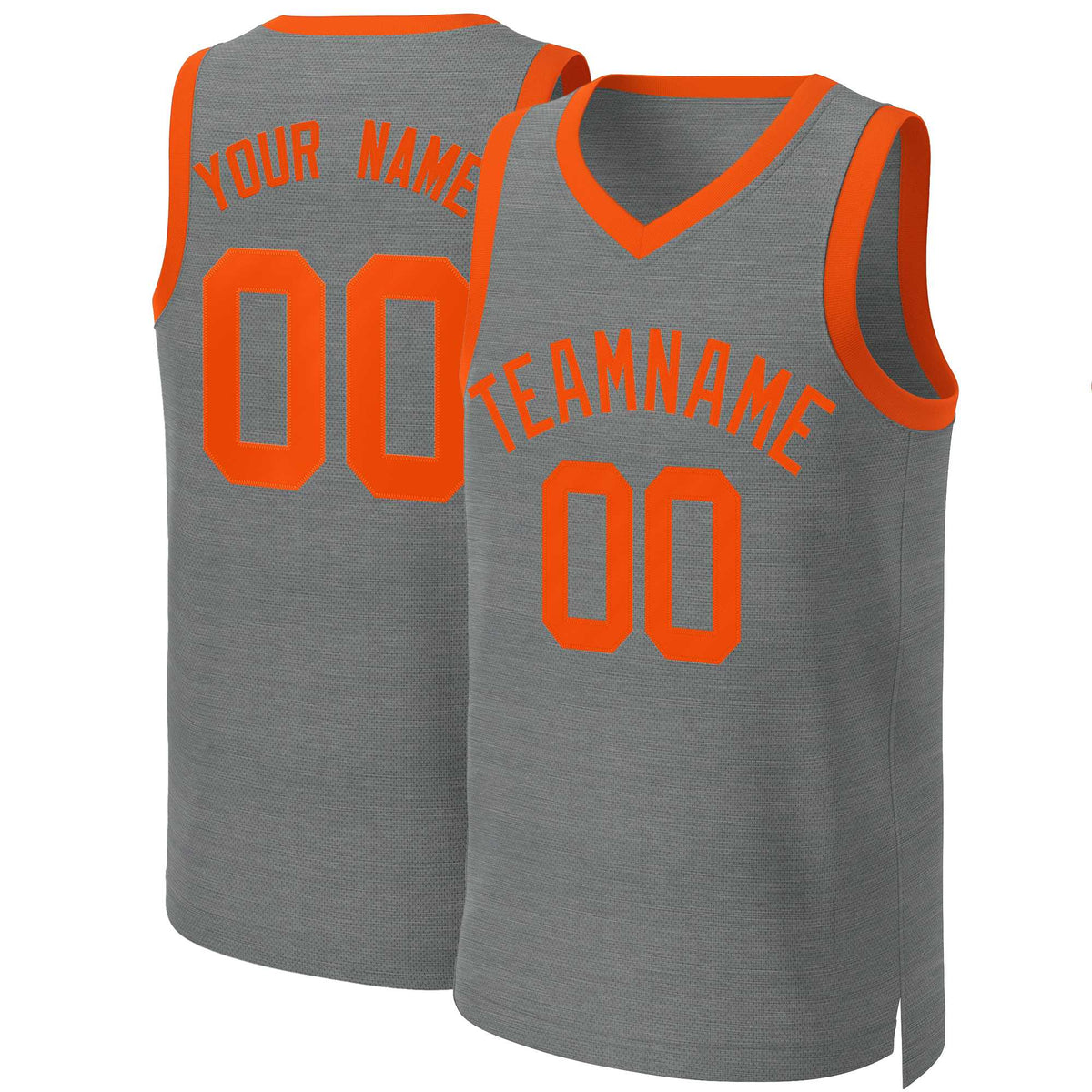 Benutzerdefinierte dunkelgrau orange klassische Tops Basketball Jersey