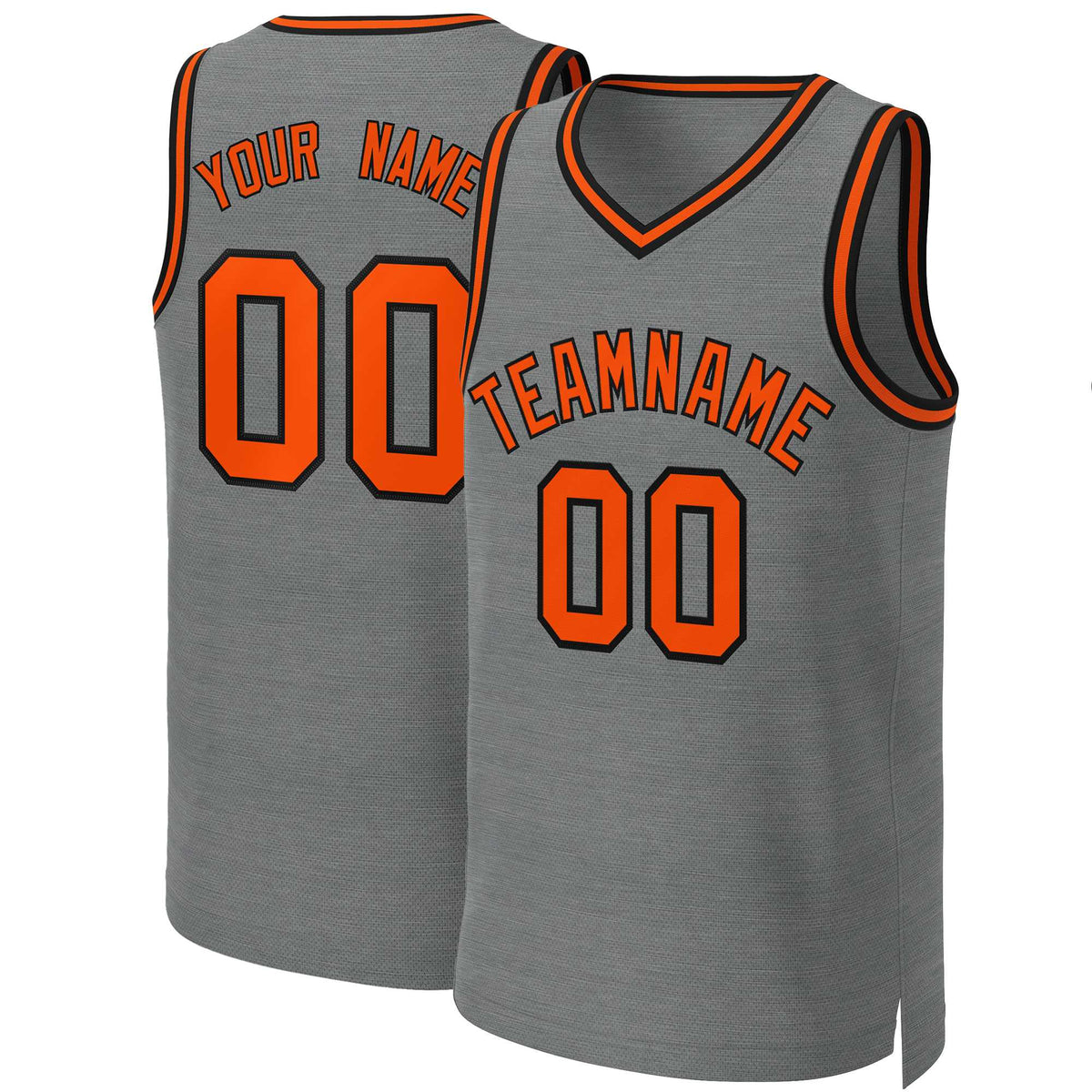 Benutzerdefinierte dunkelgrau orange-schwarz Classic Tops Basketball Jersey