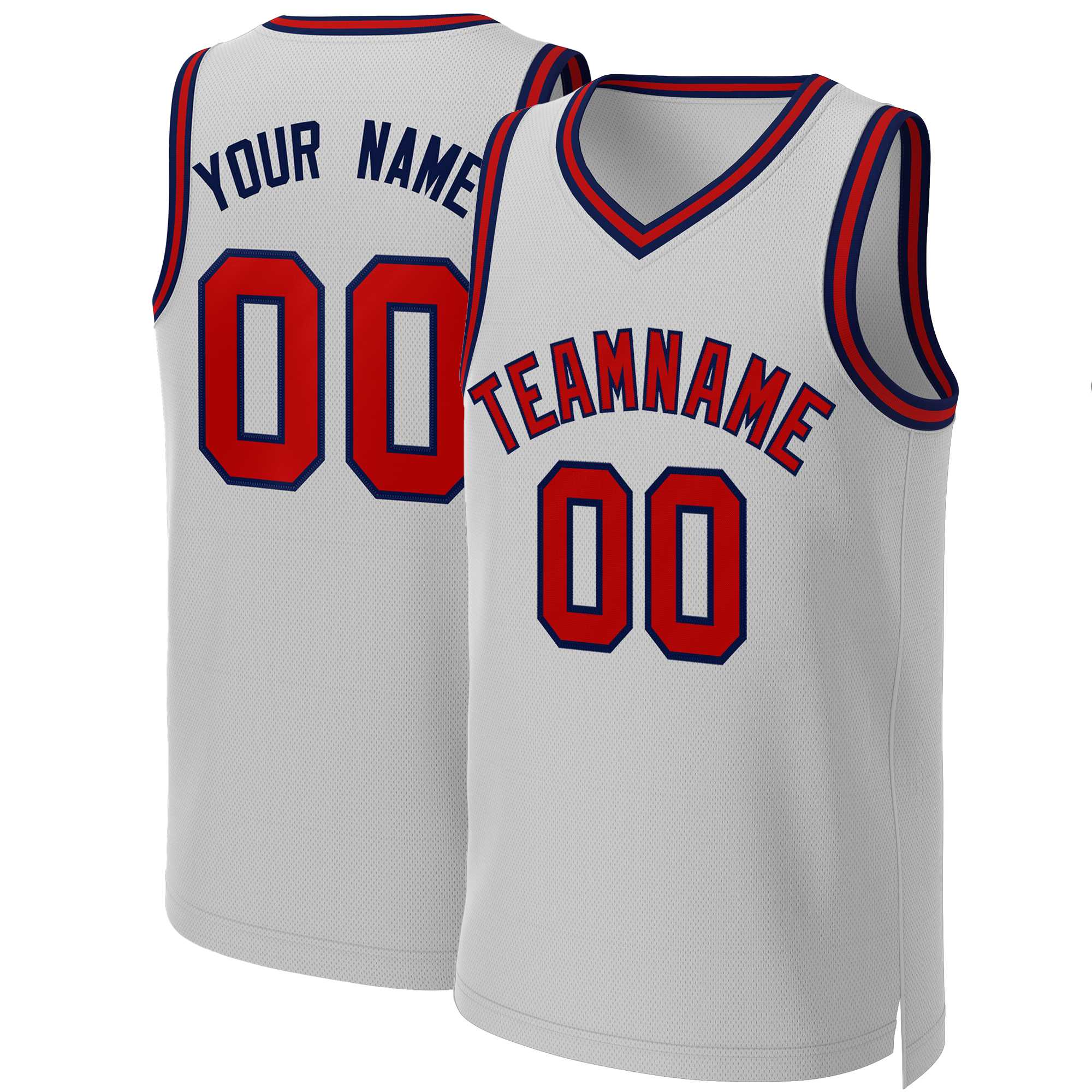 Custom White Red Classic Tops Basketball Jersey | KXKSHOP